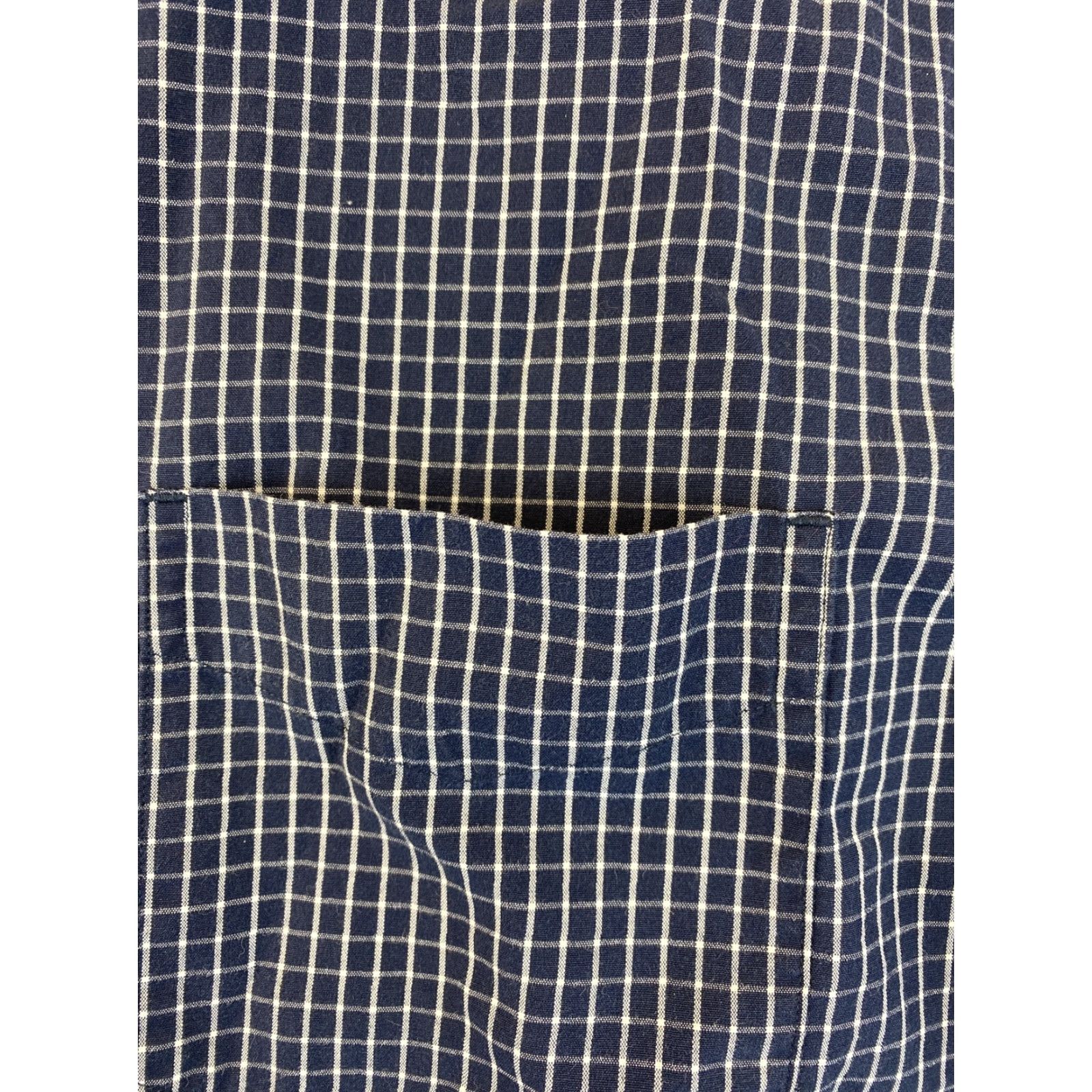 Gap Gap Men's Dress Shirt S Small Long Sleeve Check Blue Navy 75-35 Size 36R - 4 Thumbnail