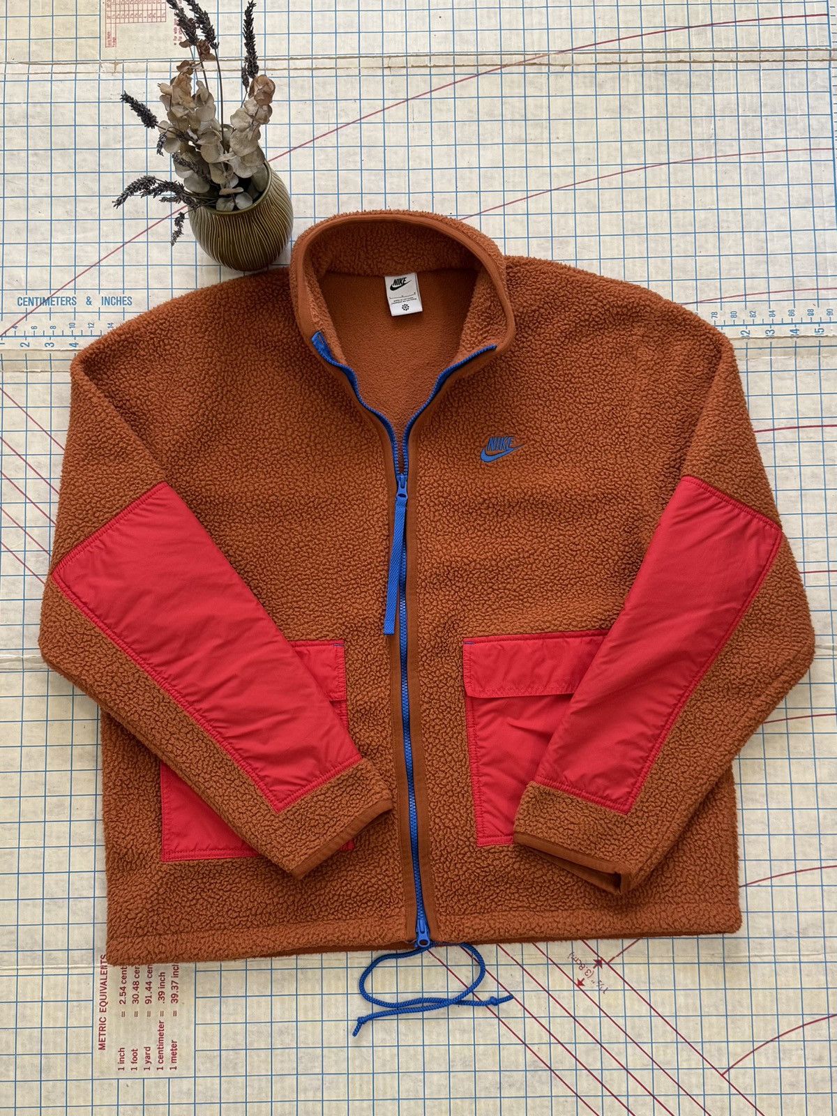 Nike Nike Deep Pile Full Zip Fleece Mens Size Large Orange Size US L / EU 52-54 / 3 - 3 Thumbnail