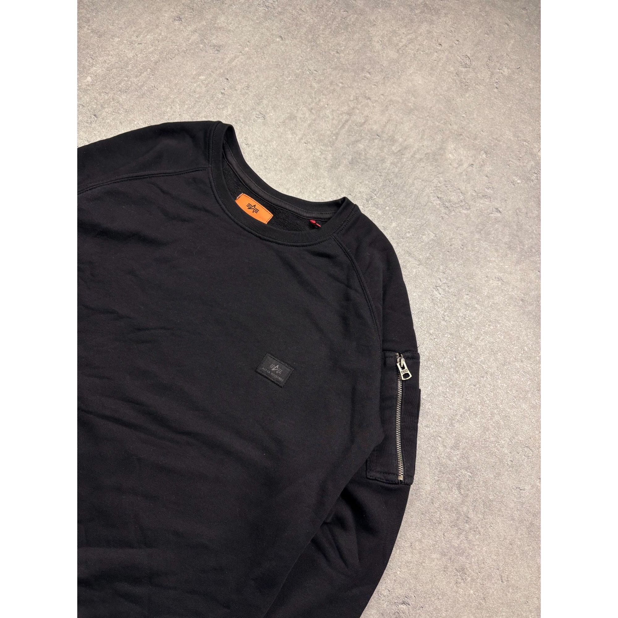 Alpha Industries Alpha Industries Black Crewneck Sweatshirt With Side Zipper Size US S / EU 44-46 / 1 - 2 Thumbnail