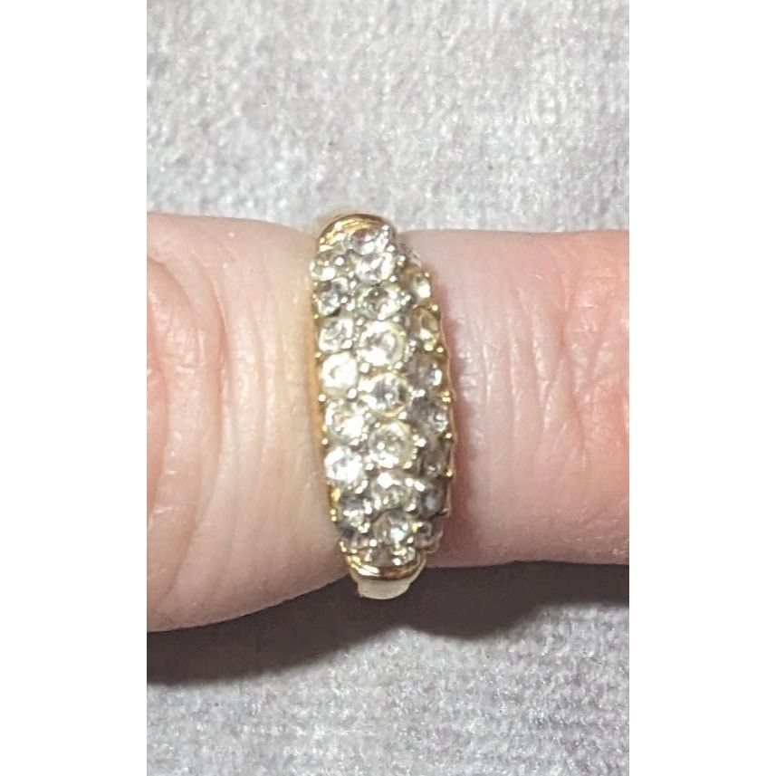 Other Elegant Glam Triple Crystal Layer Gold Tone Ring Size 5 Size ONE SIZE - 10 Thumbnail