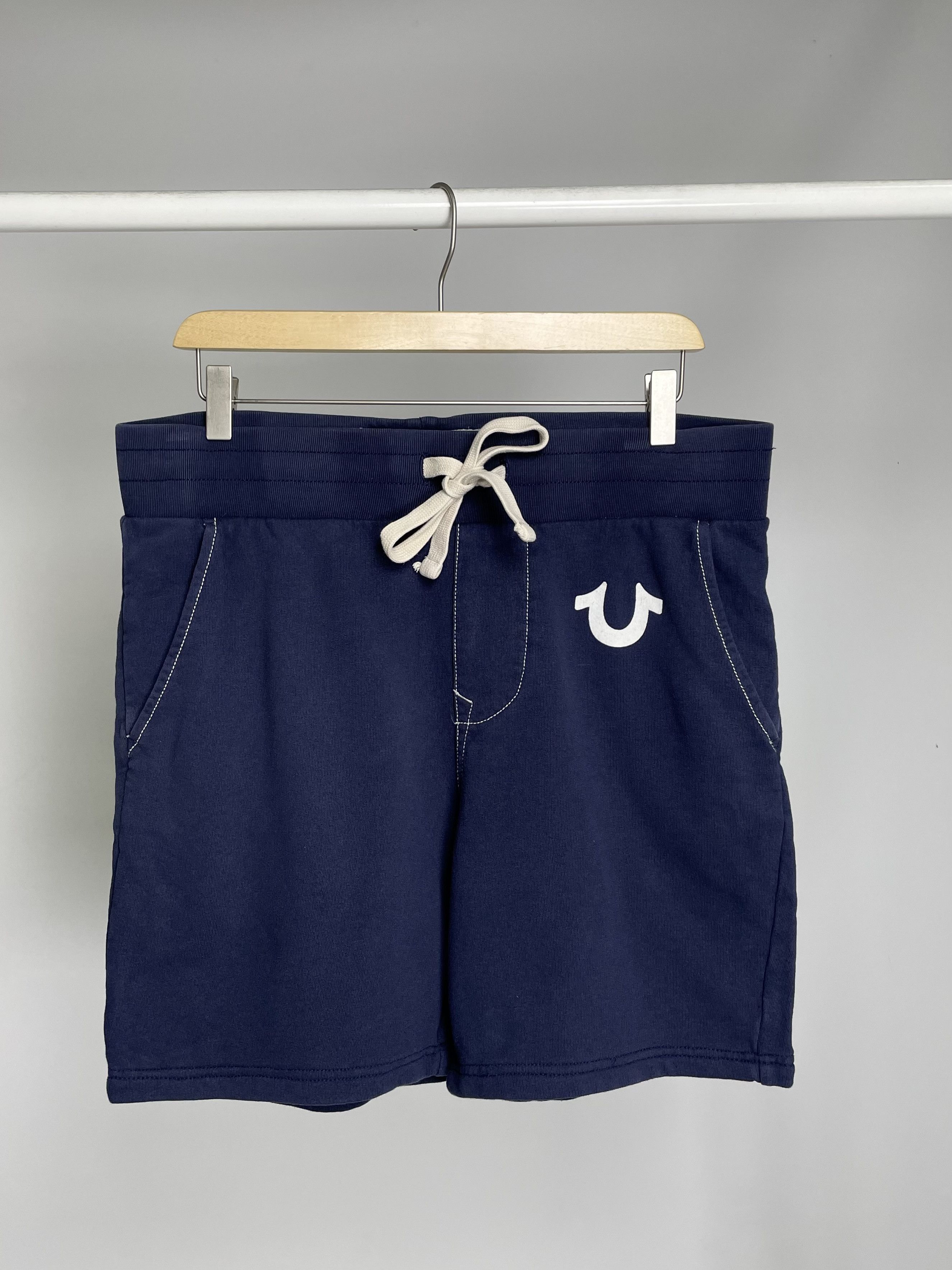 True Religion True Religion Navy Blue Logo Sweat Shorts Size US 30 / EU 46 - 3 Thumbnail