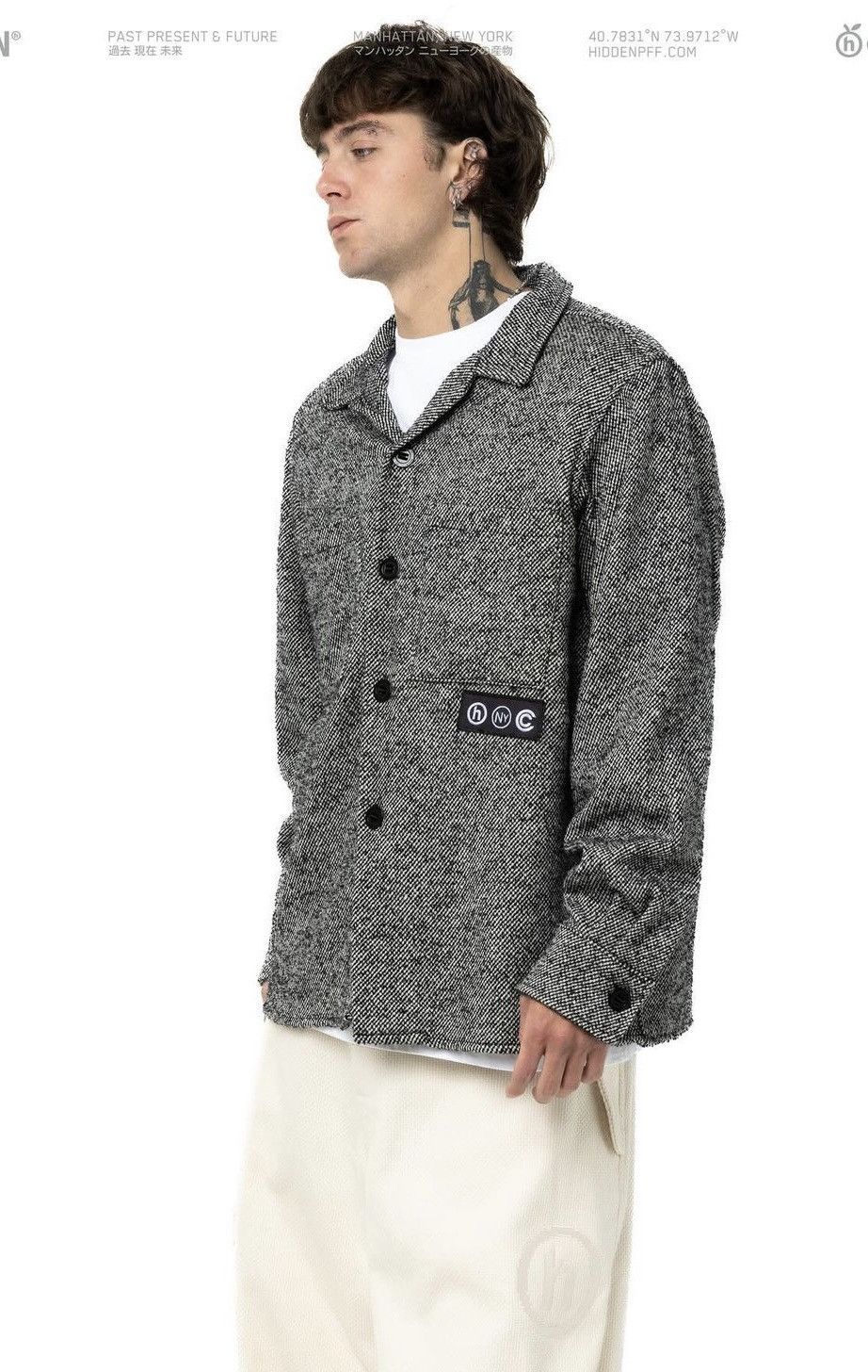image of Hidden Ny 2 Pocket Overshirt (Size Large) in Black, Men's
