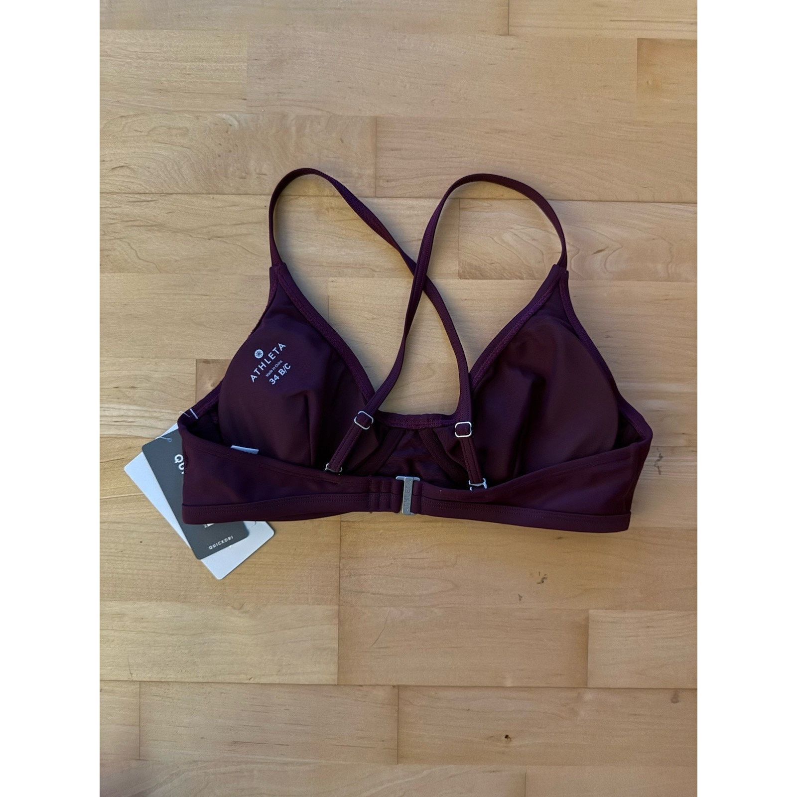 Athleta ATHLETA Smocked Bikini Top Purple Burgundy Swimsuit 34 B/C Size ONE SIZE - 4 Thumbnail