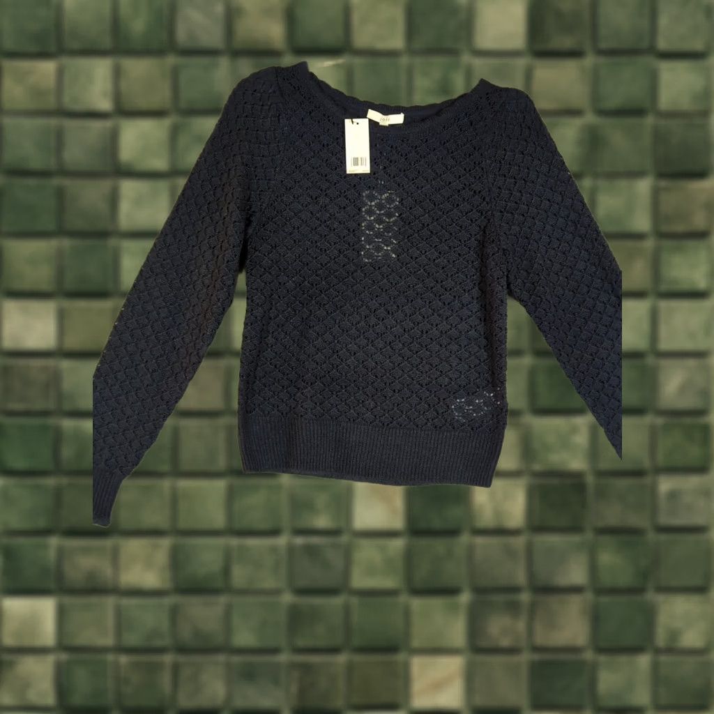 Joie JOIE Sweater Top Honeycomb Open Knit Wool Blend Blue XXS Women Size XXS / US 00 / IT 34 - 1 Thumbnail