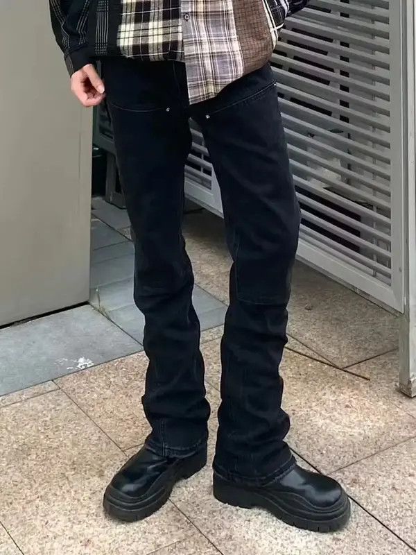Japanese Brand × Vintage black vibe grunge faded carpenter flared pants Size US 32 / EU 48 - 2 Thumbnail