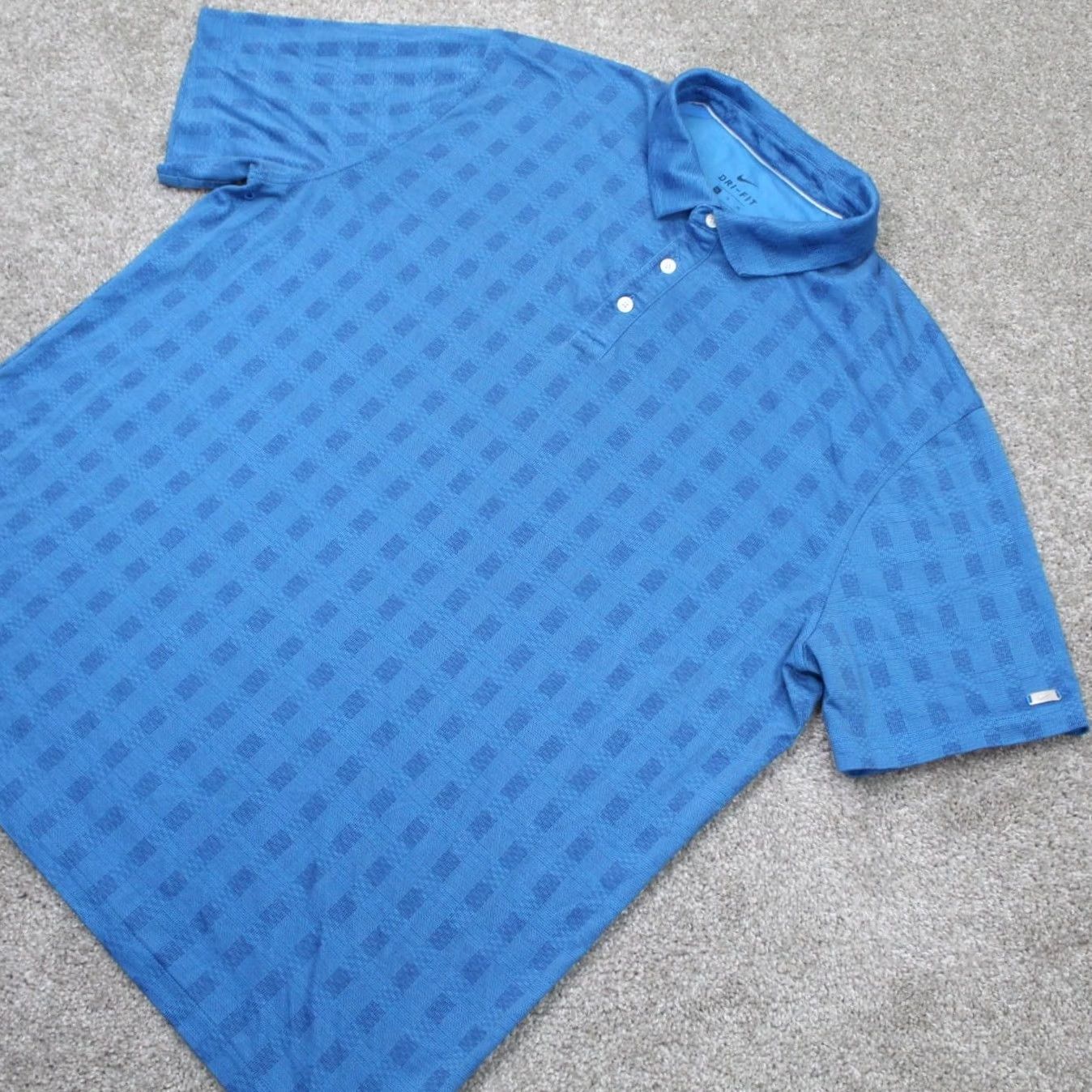 Nike Nike Dri-Fit Polo Shirt Mens XL Blue Plaid Short Sleeve Breathable Casual Golf Regular Fit Size US XL / EU 56 / 4 - 3 Thumbnail