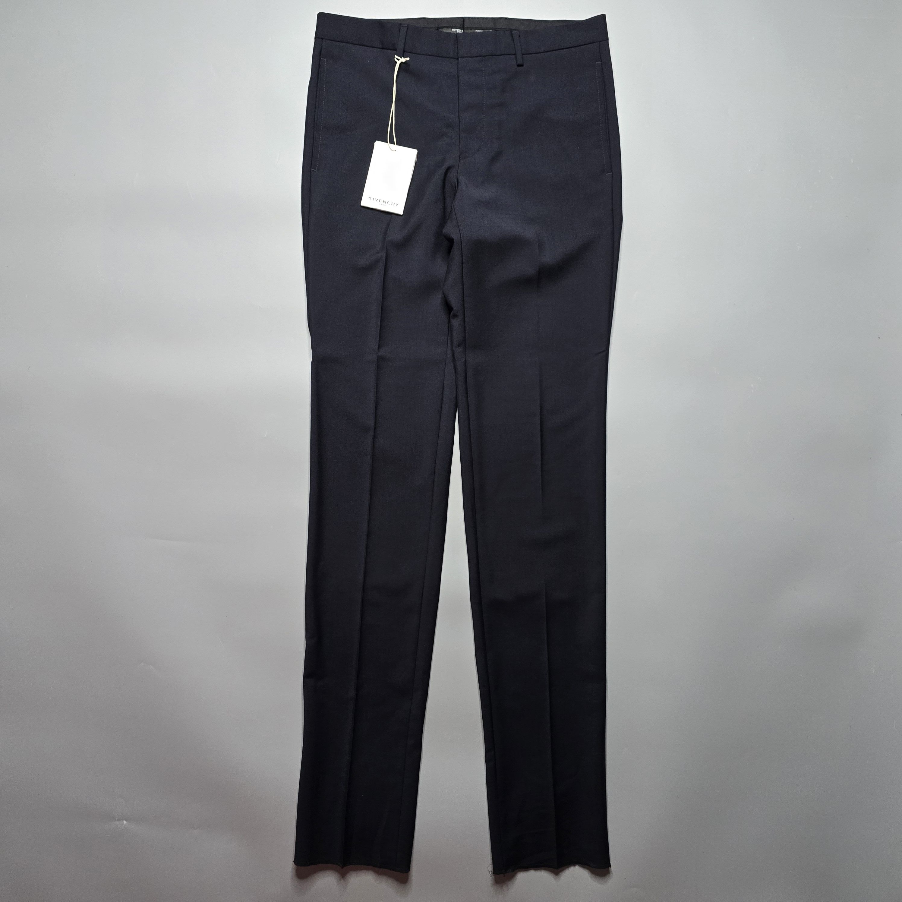 image of Givenchy By Ricardo Tisci - Wool Mohair Slim Cut Trouser in Navy, Men's (Size 30)