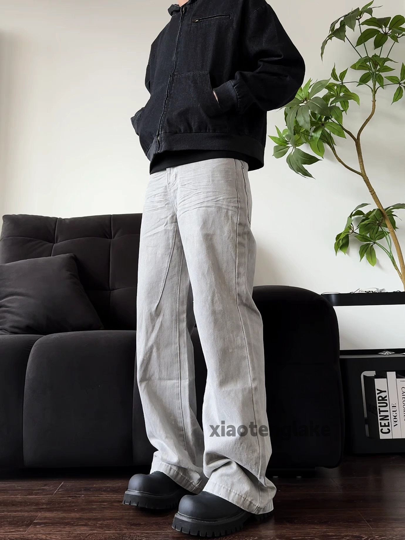 Jean × Vintage utility skate hiphop loose baggy paint bootcut jeans Size US 32 / EU 48 - 6 Thumbnail