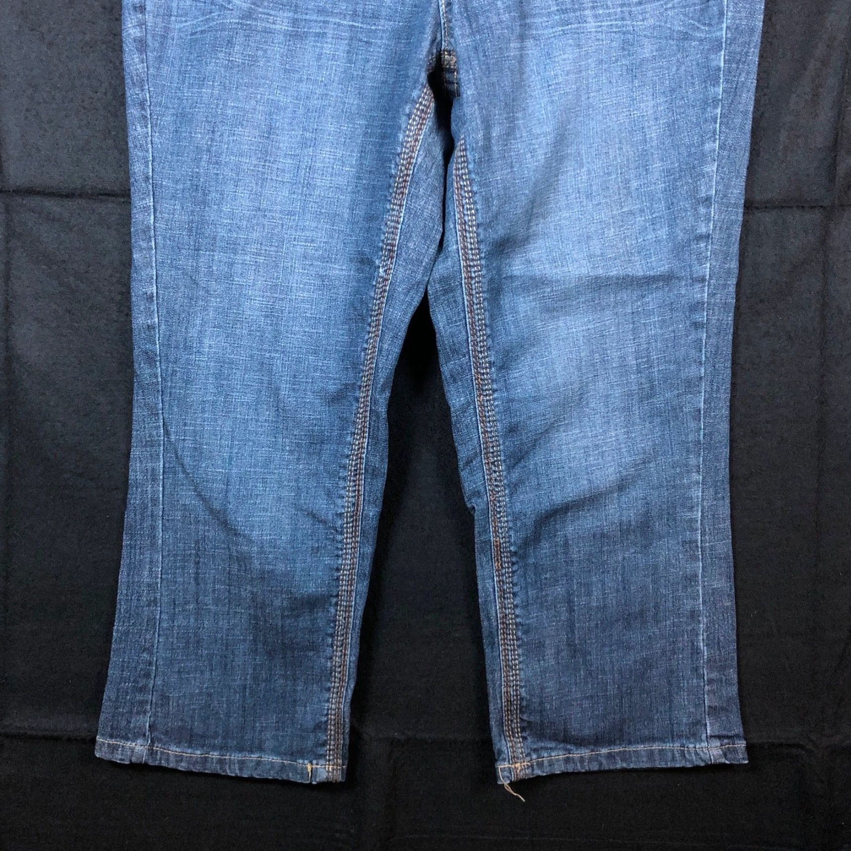 Vintage Lane Bryant Jeans Womens Blue Denim High Rise Straight Crop Stretch 14 Cropped Plus Size 14 Womens Jeans Size 24" / US 00 / IT 34 - 3 Thumbnail
