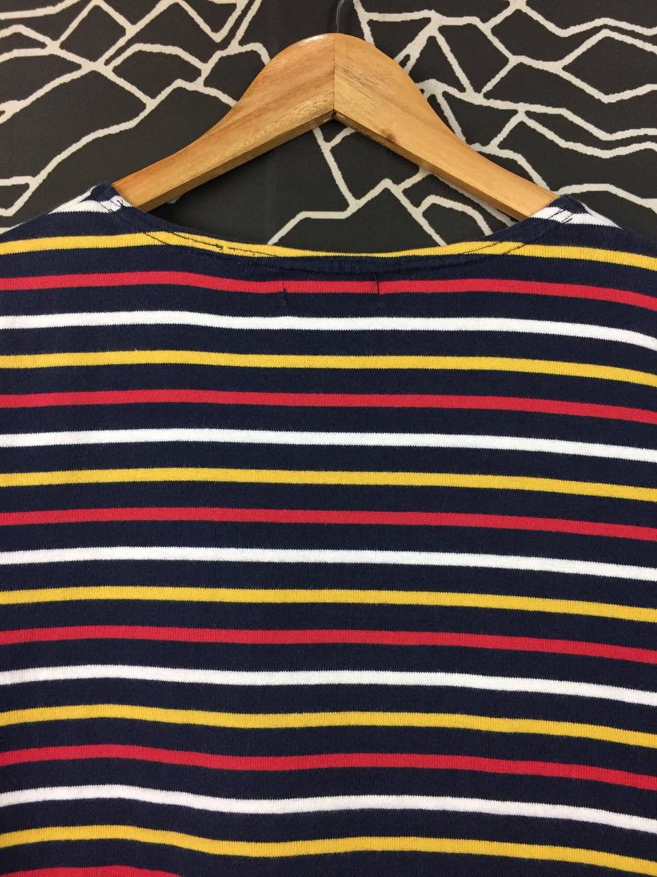 Beams Plus Vtg BEAMS Nautical Style Striped Boat Neck Long Sleeve Tee Size US M / EU 48-50 / 2 - 6 Thumbnail