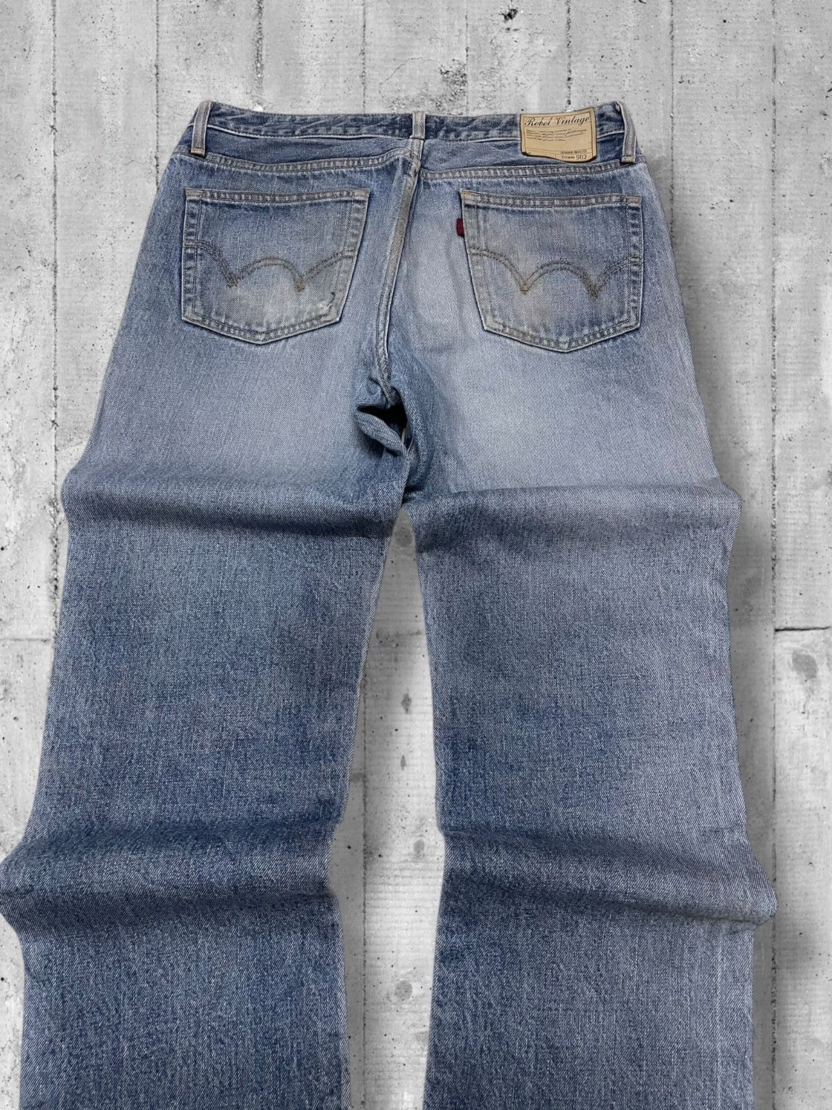 Designer × Edwin × Vintage Vintage 1990s Japan Designer Edwin 503 Distressed Blue Denim Size US 32 / EU 48 - 10 Thumbnail