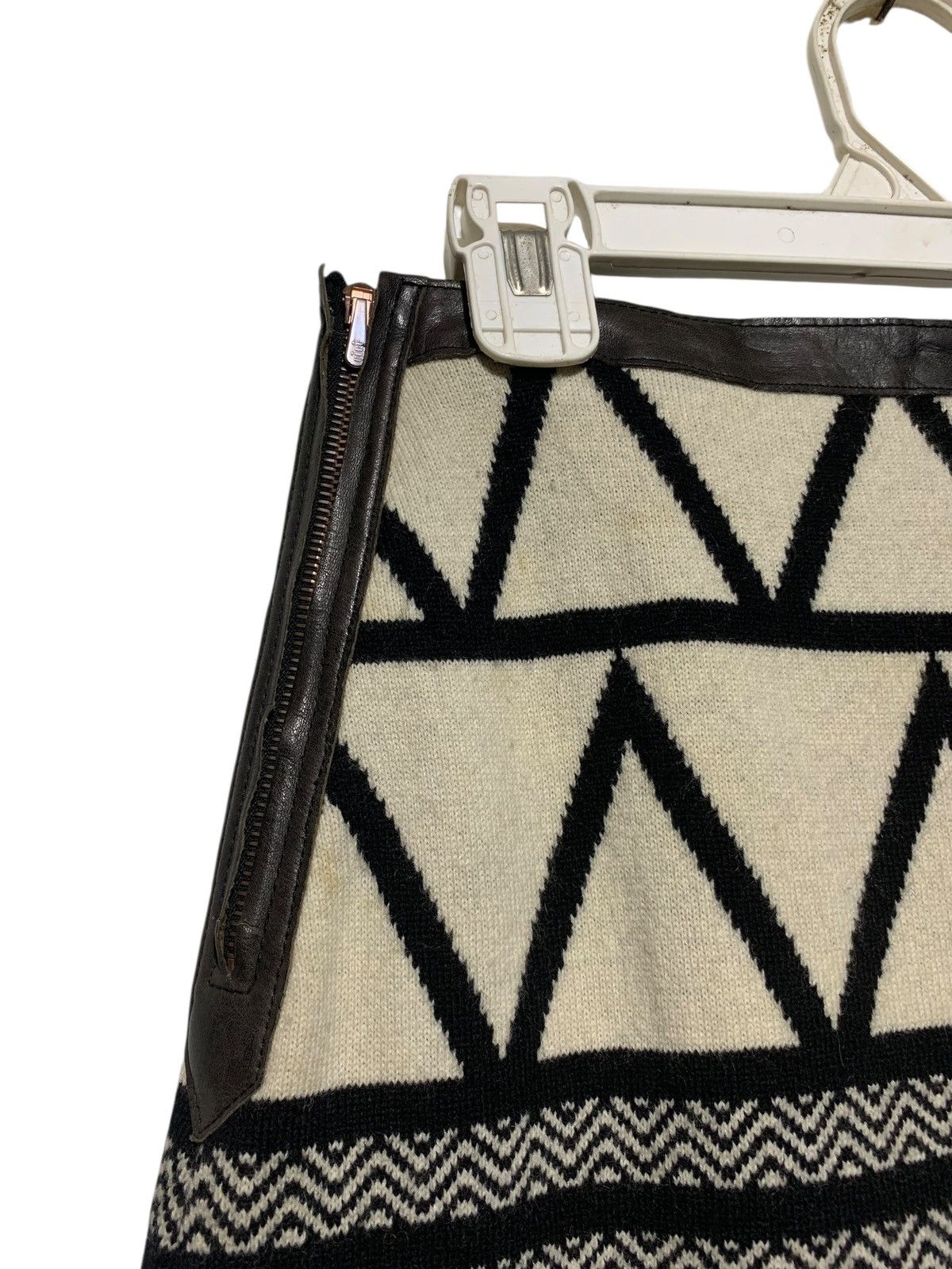 Gaultier Homme Objet L.Objet Shinichi Morimoto zig zag wool cashmere skirt Size 26" / US 2 / IT 38 - 6 Thumbnail