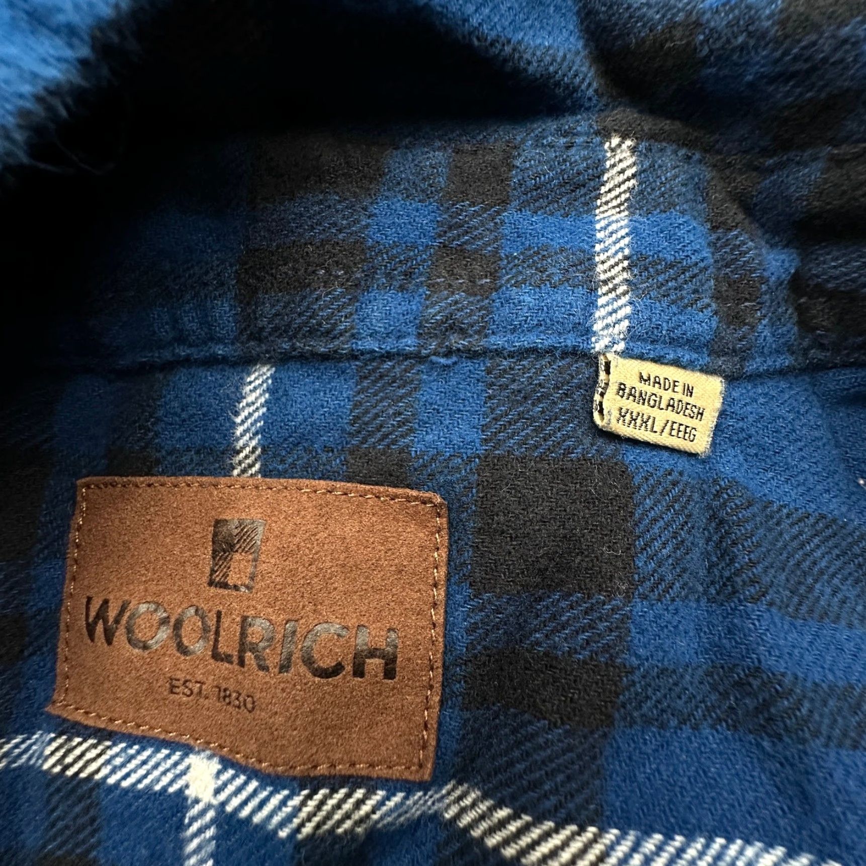 Vintage Woolrich Flannel Plaid Blue Long Sleeve Shirt Men 3XL Cotton Pocket Button-Up Chest 57in Casual Workwear Size US XXL / EU 58 / 5 - 3 Thumbnail