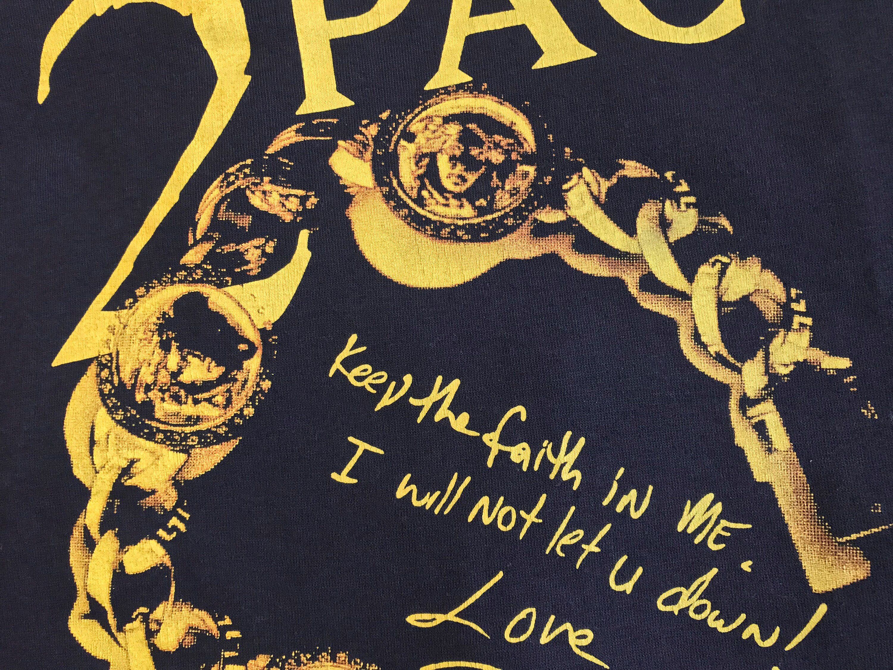 Rap Tees Vintage 90s 2PAC Hoodie Tupac Shakur Hip Hop Rap Versace Size US XL / EU 56 / 4 - 9 Thumbnail