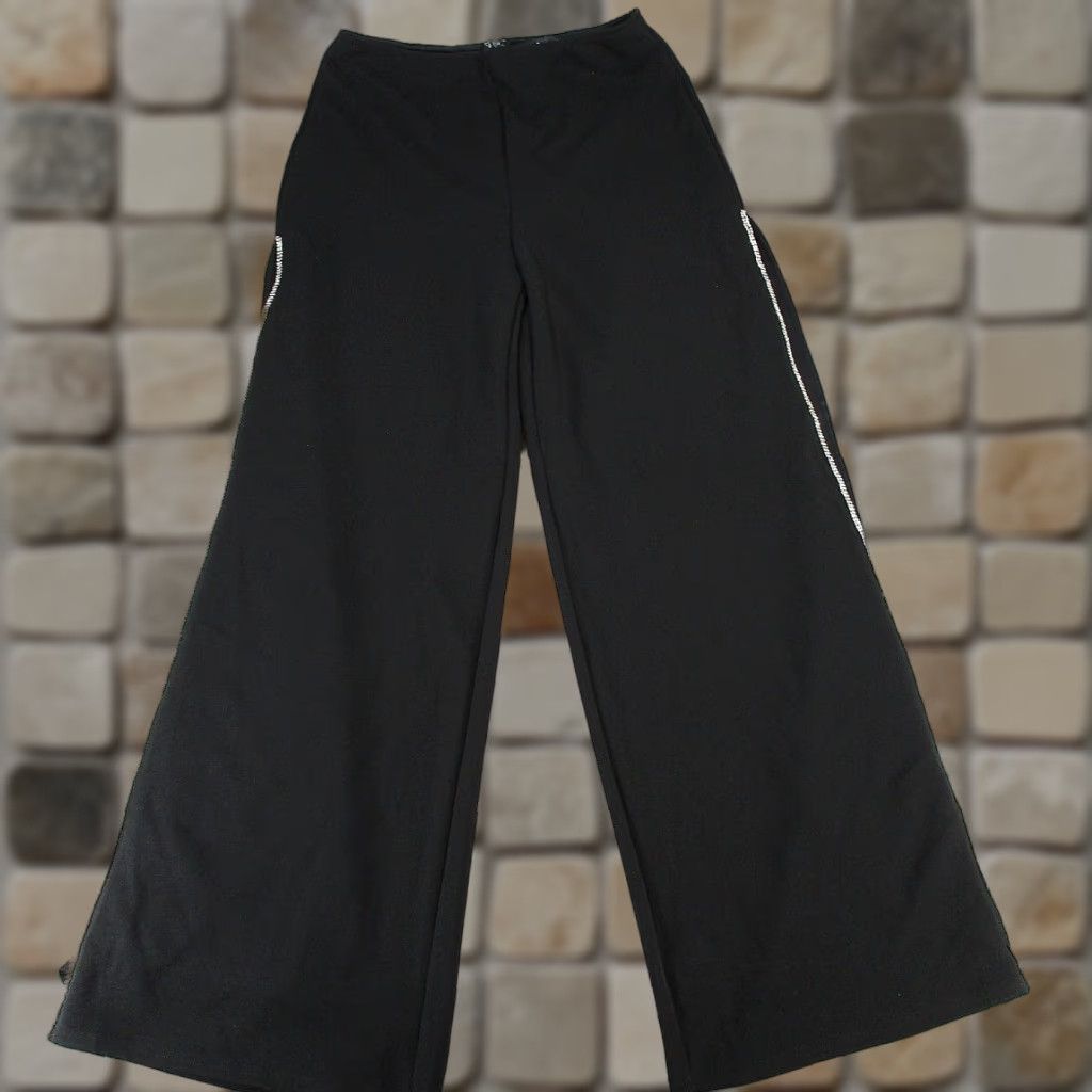 Lulus Lulus Pants Womens XL Black Wide-Leg Studded Trim NEW Size 40" / US 18 - 1 Thumbnail