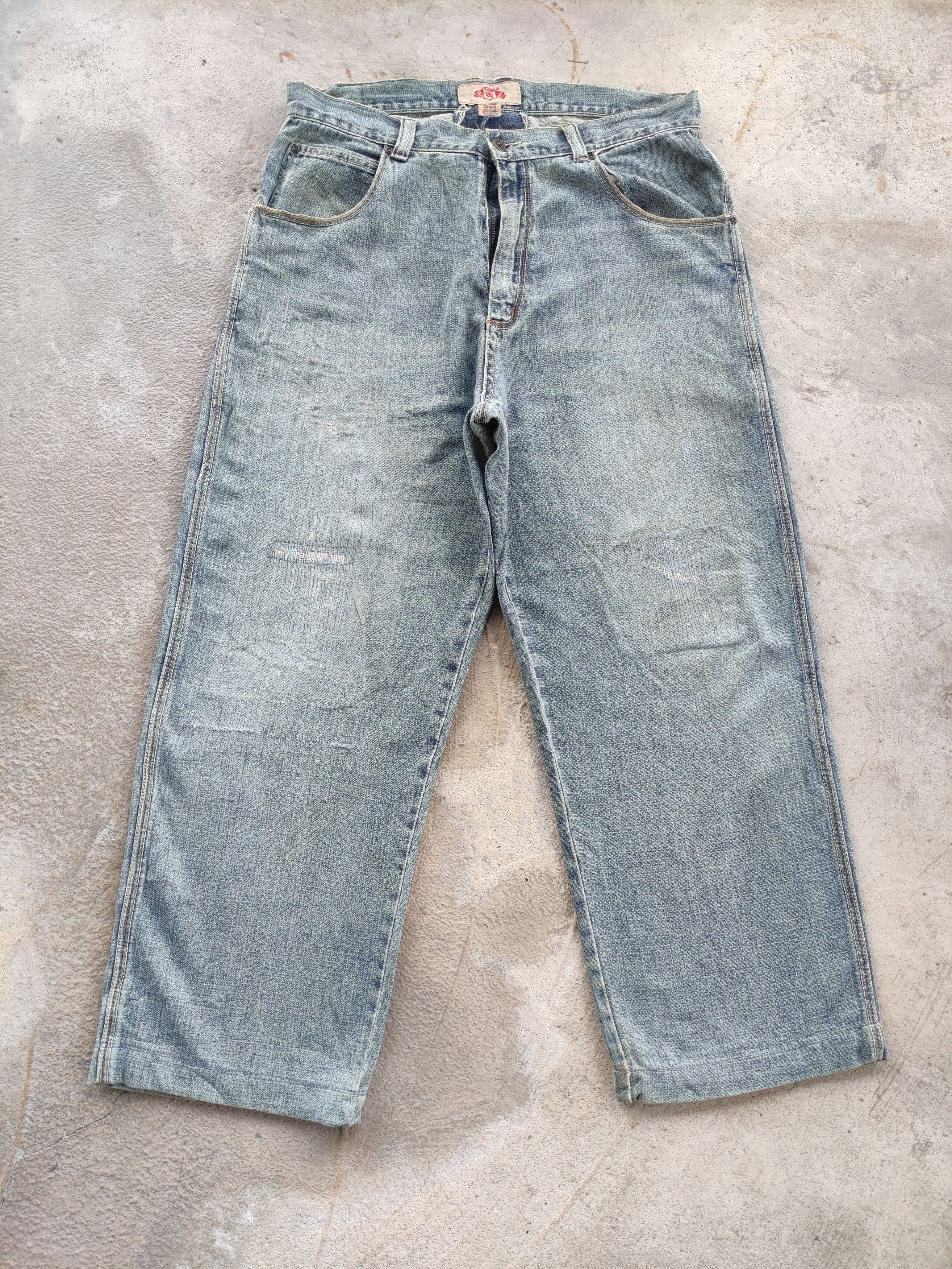 Vintage Japanese Baggy Jean Distressed Faded Denim