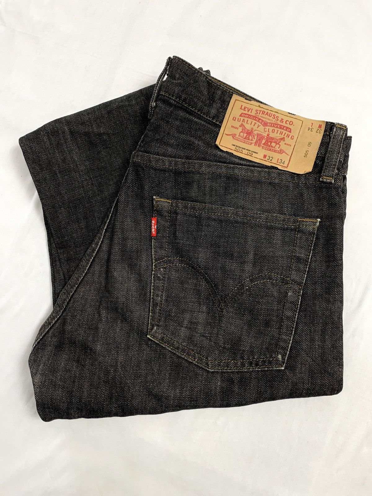 Levi's Vintage Clothing Vintage levis 505 jeans pants stone black denim Size US 32 / EU 48 - 12 Thumbnail