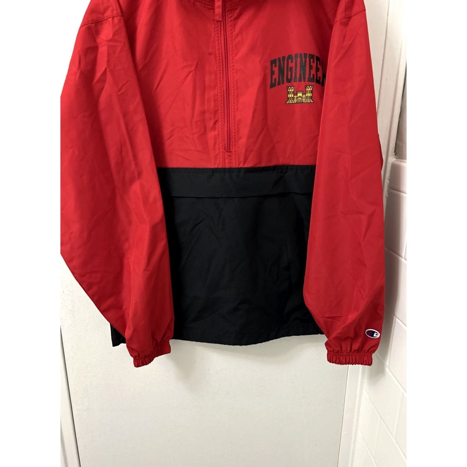 Champion Champion Jacket Windbreaker Mens Small Red Black 1/2 Zip Pockets Water Resistant Zip Pocket Regular Fit Casual Size US S / EU 44-46 / 1 - 3 Thumbnail