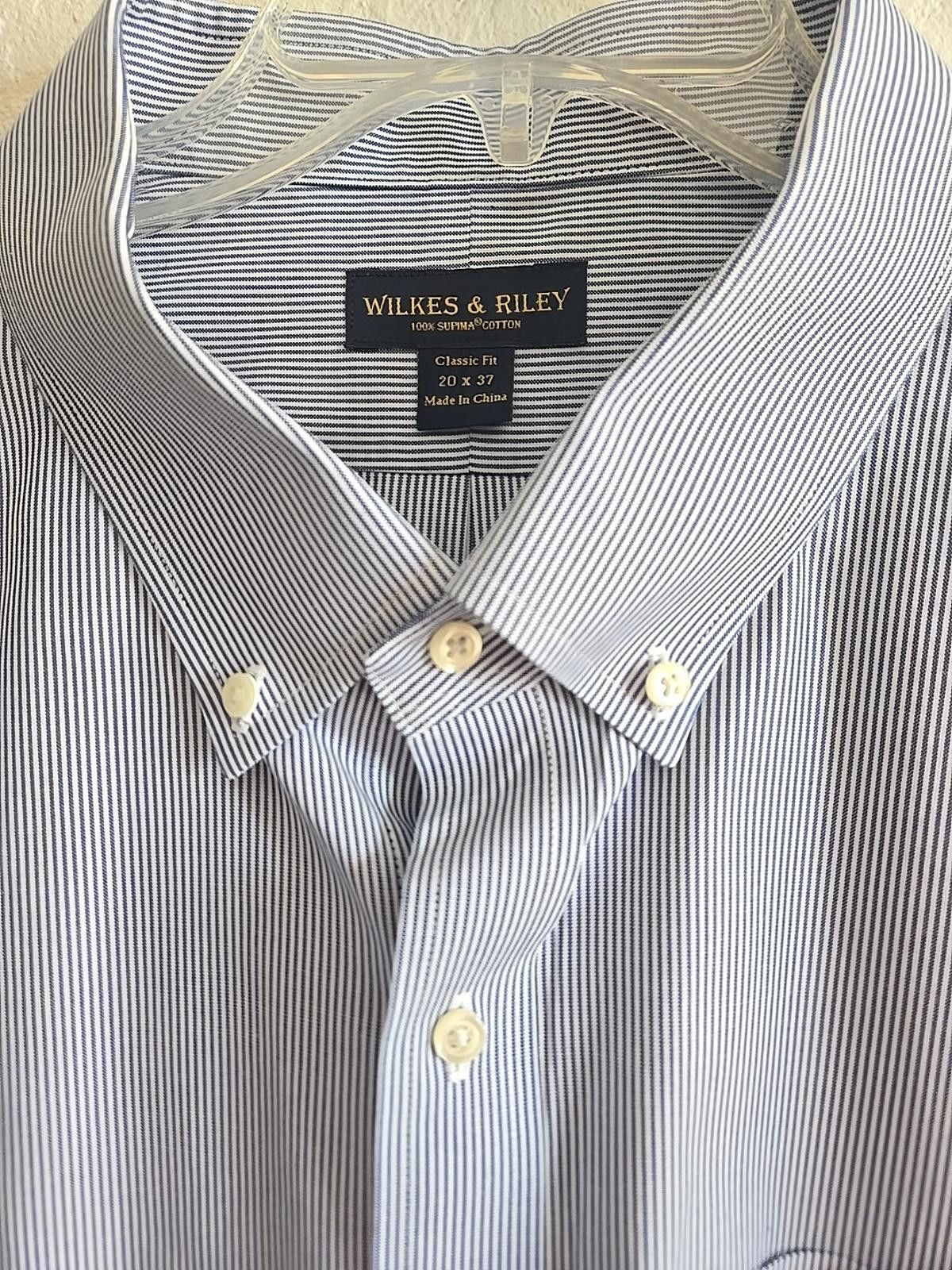 Other WILKES & RILEY Mens Classic Fit Dress Shirt 20 x 37 Supima Size 54R - 3 Thumbnail