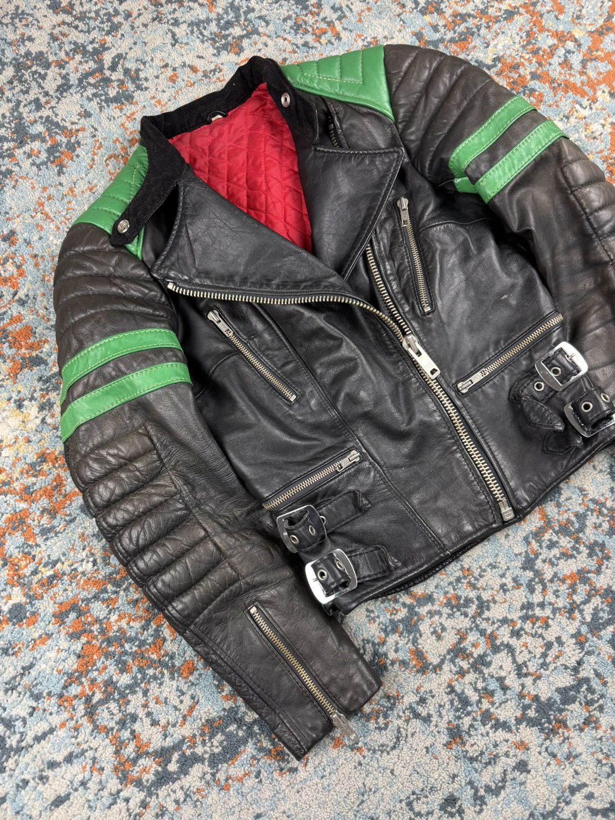 Vintage Vintage 90s Real Leather Racing ramones biker jacket cropped Size S / US 4 / IT 40 - 4 Thumbnail