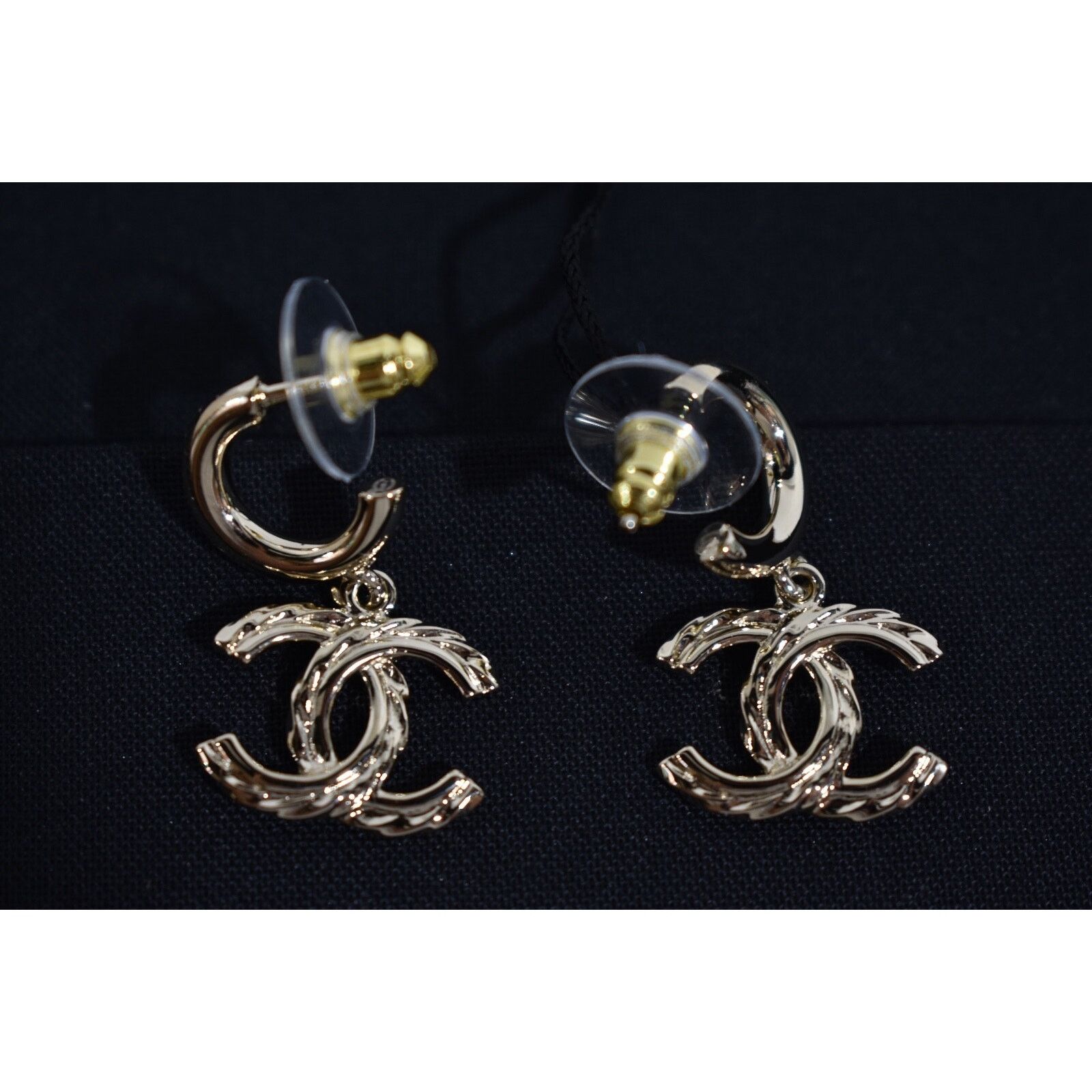 Chanel Chanel Gold Crystal Interlocking Statement Stud Earrings Size ONE SIZE - 10 Thumbnail