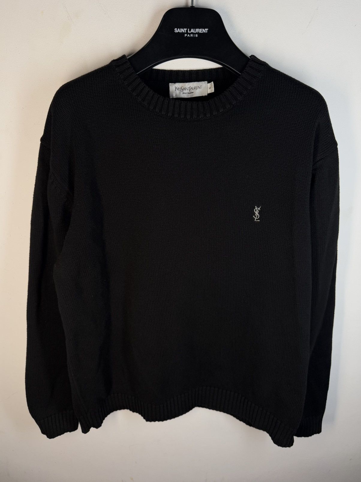 Yves Saint Laurent Black YSL Sweater Knit Size US M / EU 48-50 / 2 - 2 Thumbnail