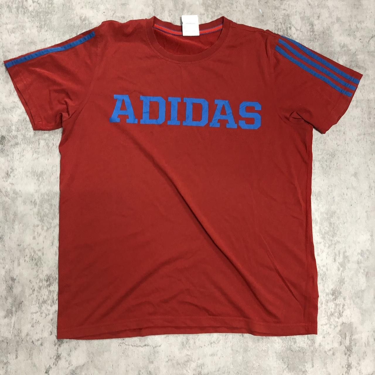 Adidas Adidas red and blue striped t-shirt #stripes Size US L / EU 52-54 / 3 - 1 Thumbnail