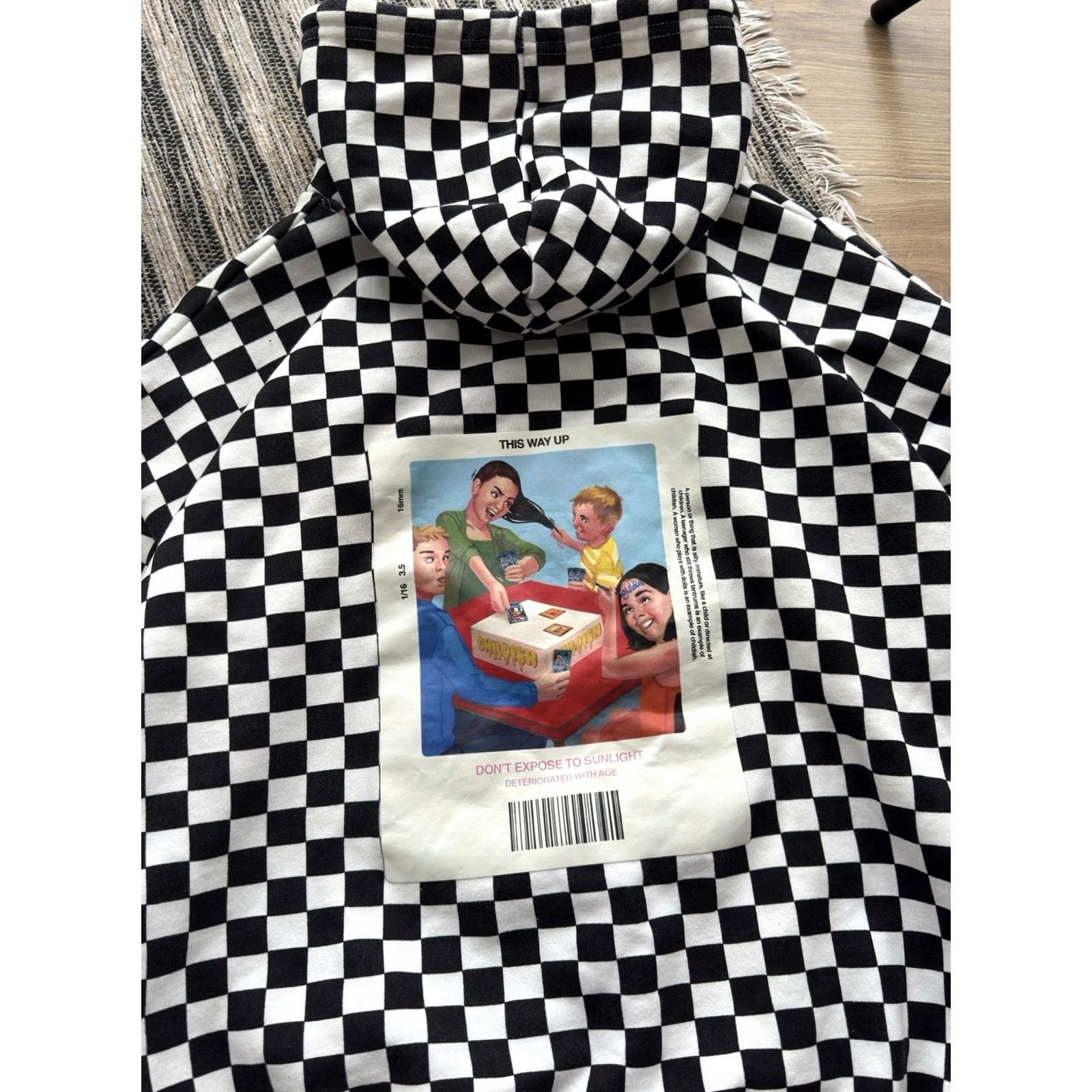 Vintage VINTAGE Childish Hoodie CHECK White M Men Size US M / EU 48-50 / 2 - 6 Thumbnail