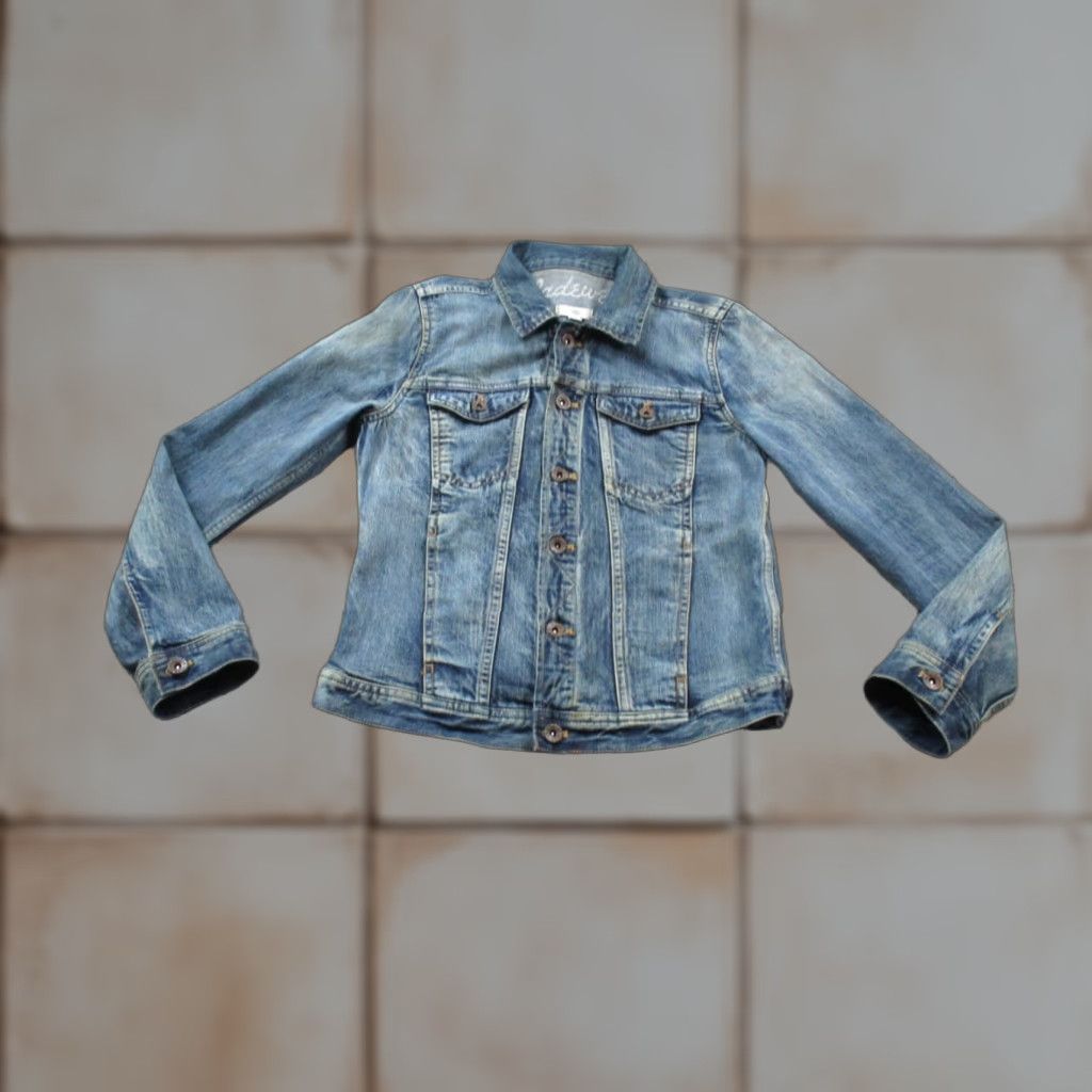Madewell Denim Jacket Womens Small Blue Long Sleeve Button Up with Pockets Casual