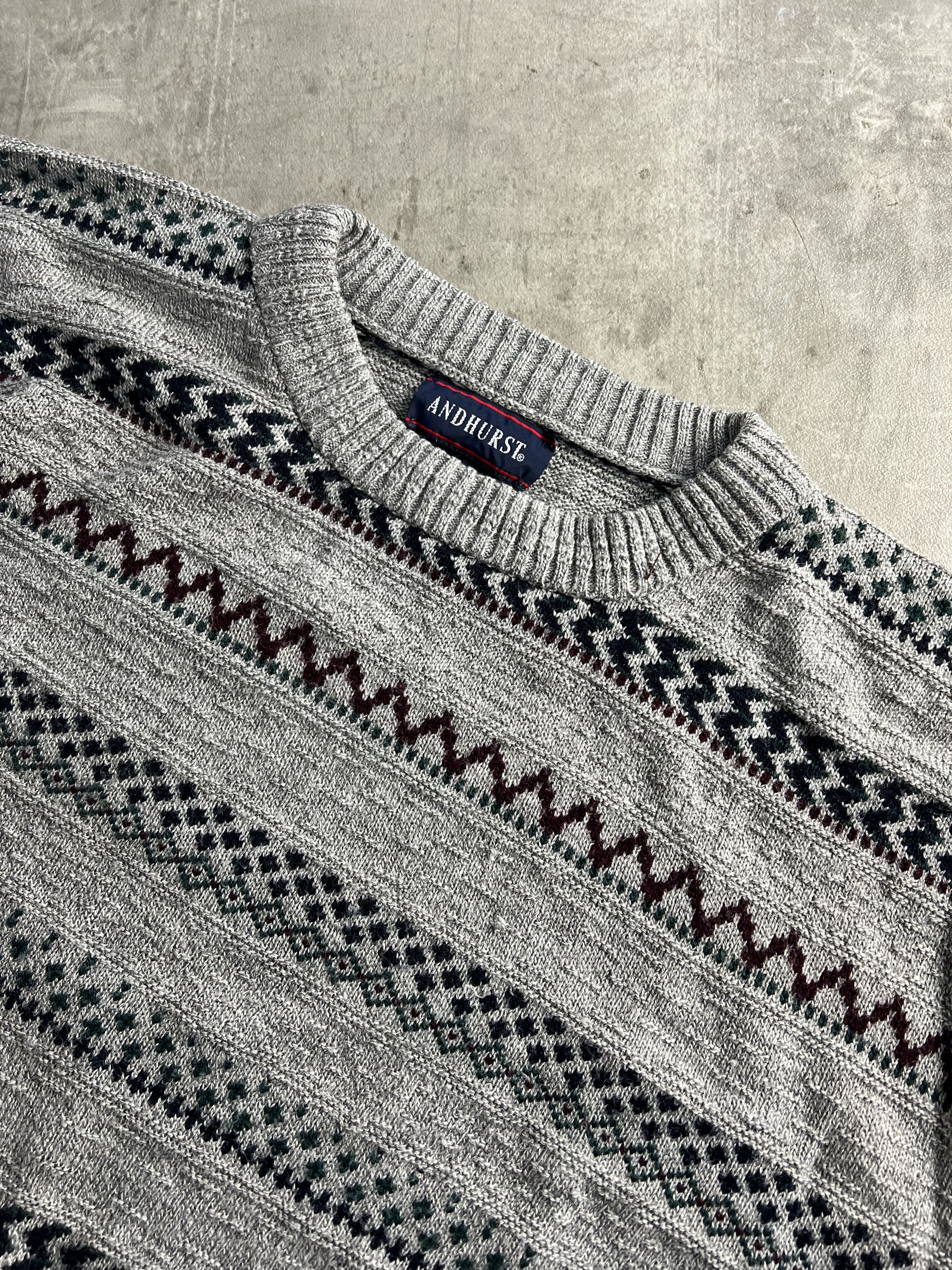 Vintage VINTAGE COSBY PATTERN STRUCTURED KNIT GREY XL Size US XL / EU 56 / 4 - 2 Thumbnail