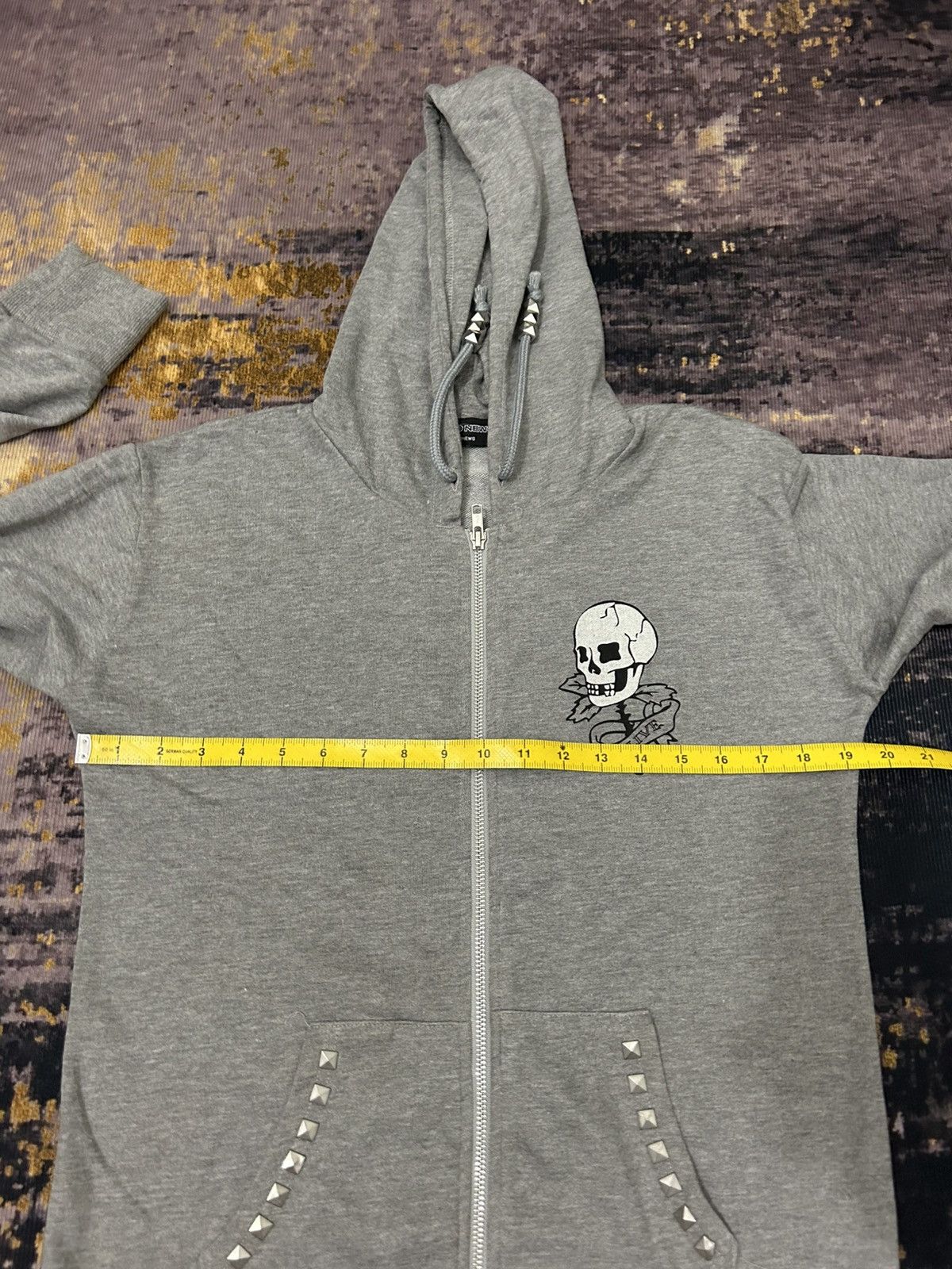 Japanese Brand Glad News Japan Skull Spine Studded Zip Hoodie Size US M / EU 48-50 / 2 - 12 Thumbnail
