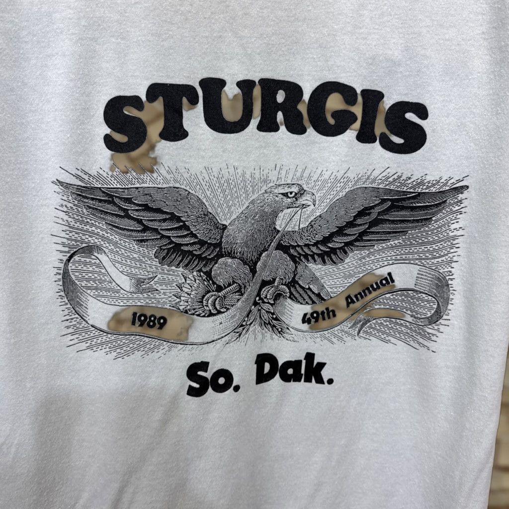 Vintage VINTAGE 1989 Sturgis Motorcycle Rally T-Shirt Small Gray Graphic Print Eagle Mens Size US S / EU 44-46 / 1 - 1 Thumbnail