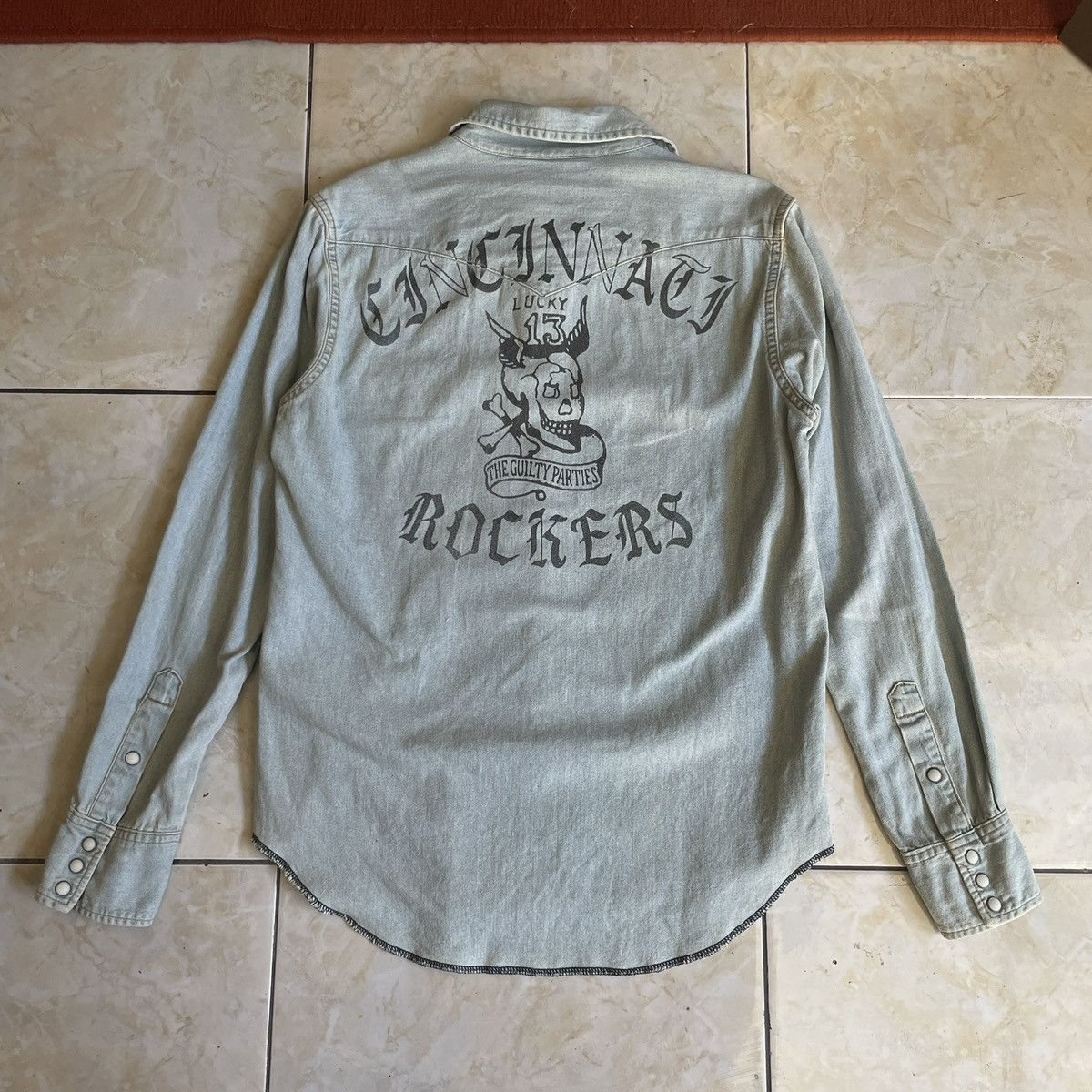 Japanese Brand × Wacko Maria Wacko Maria Guilty Parties Cincinnati Rockers Denim shirt Size US S / EU 44-46 / 1 - 2 Thumbnail