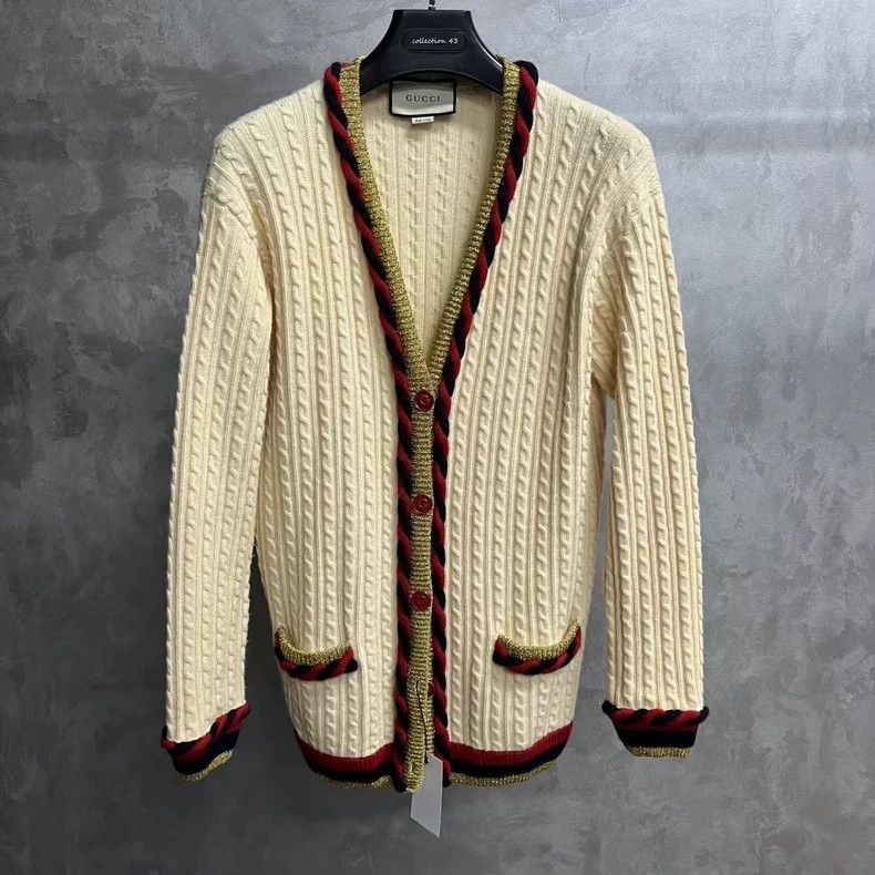 Gucci Gucci Cream Cable Knit Long Cardigan Size US XS / EU 42 / 0 - 1 Thumbnail