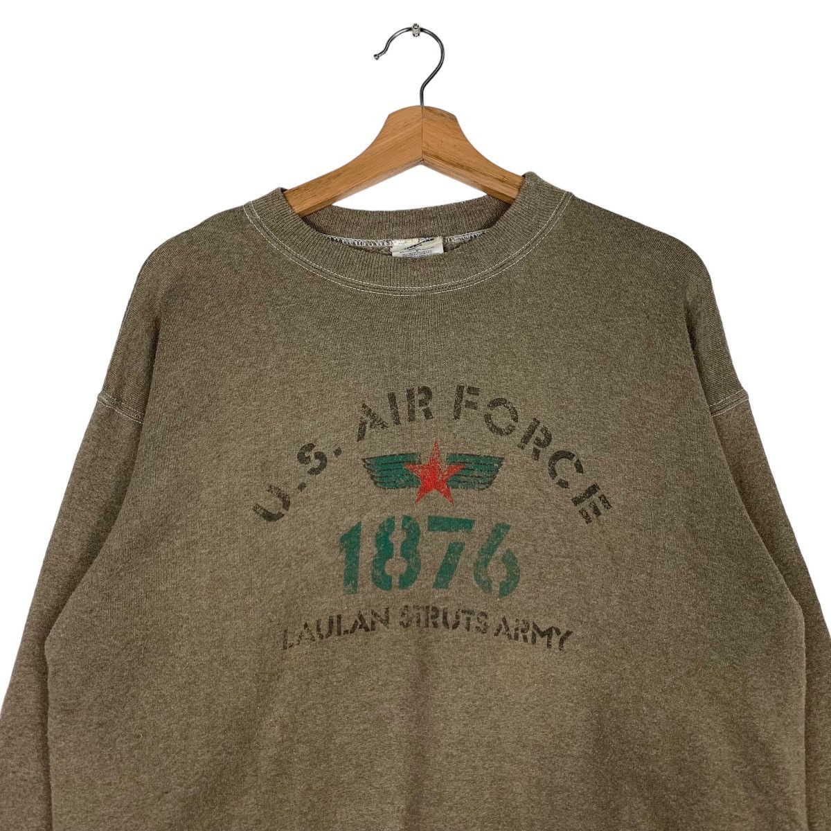Vintage USAF Laulan Struts Army Big Logo Sweatshirts #0766-C35 Size US M / EU 48-50 / 2 - 2 Thumbnail