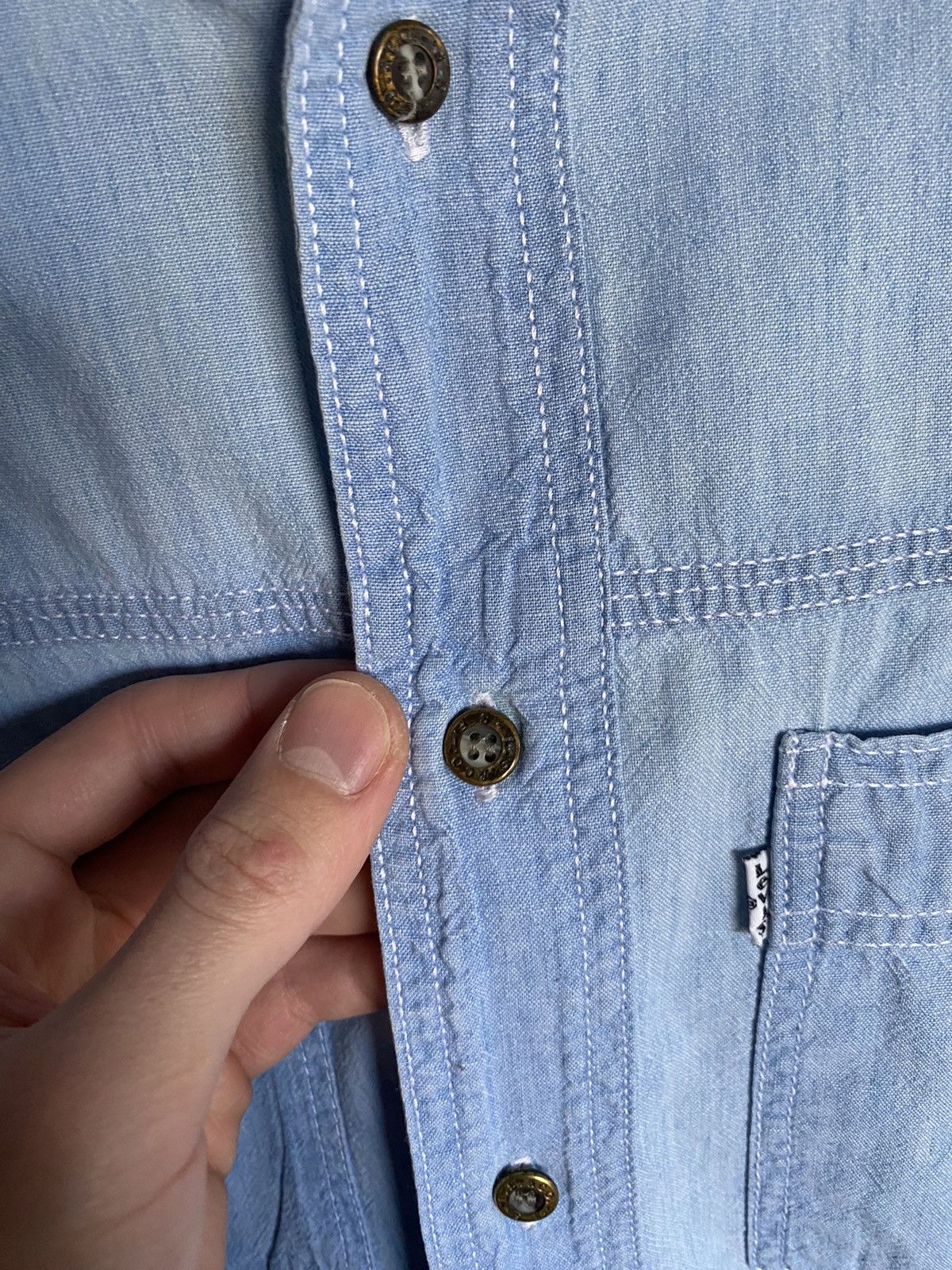 Levi's × Levi's Made & Crafted × Levi's Vintage Clothing Vtg Levis Button Up Blue Denim Shirt Size US M / EU 48-50 / 2 - 5 Thumbnail