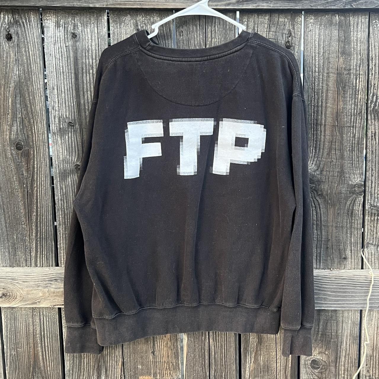 image of Fuck The Population Ftp Blur Pixel Black Streetwear Sweatshirt, Men's (Size Large)