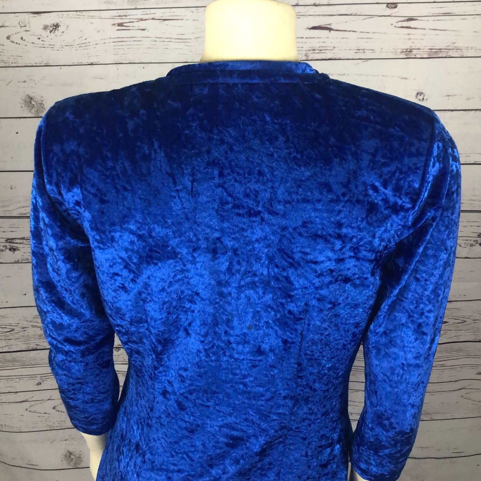 Handmade VVTG 70's handmade crushed velvet blue coat dress small Size S / US 4 / IT 40 - 9 Thumbnail