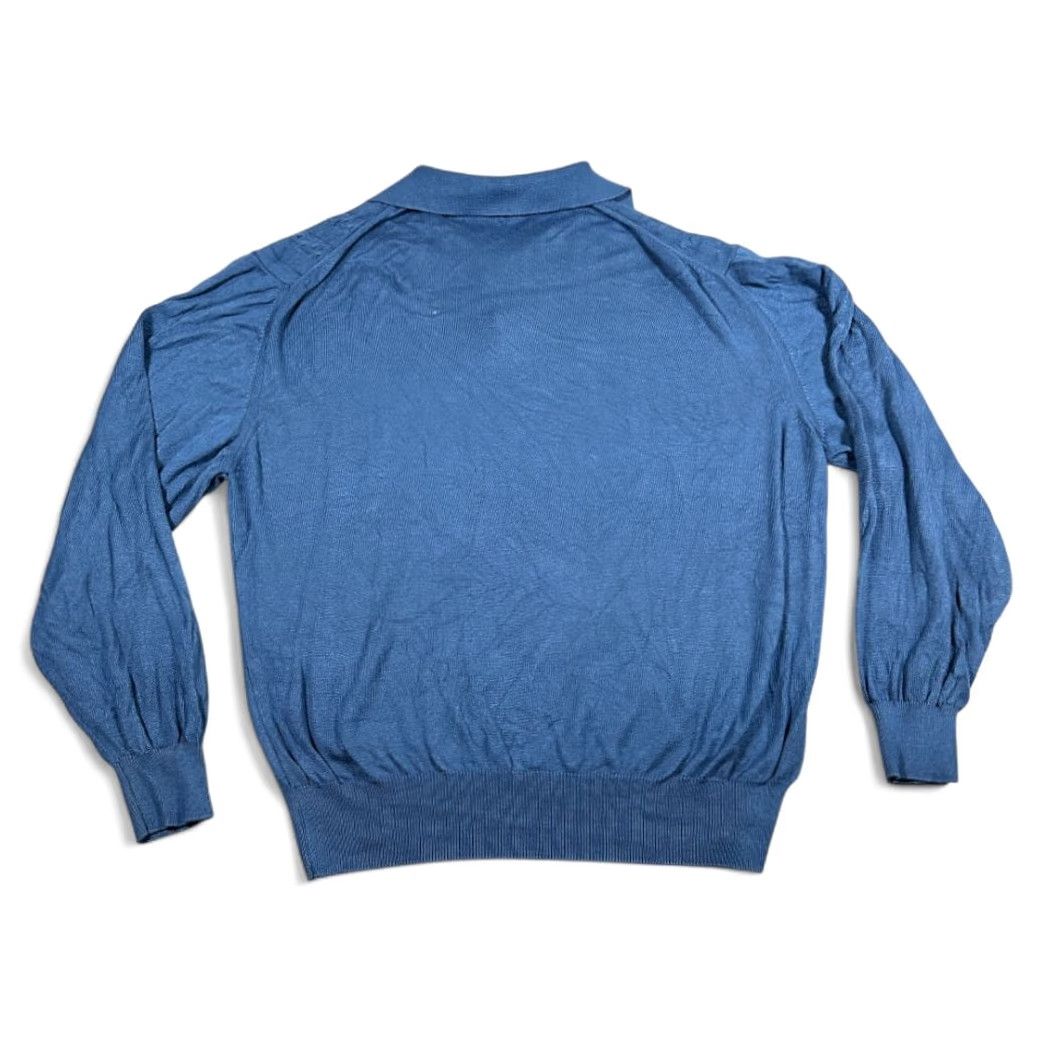 Jos. A. Bank VINTAGE Jos A Bank Polo Shirt Adult LARGE Blue Cable Knit Italy 90s Polo Mens Size US L / EU 52-54 / 3 - 3 Thumbnail