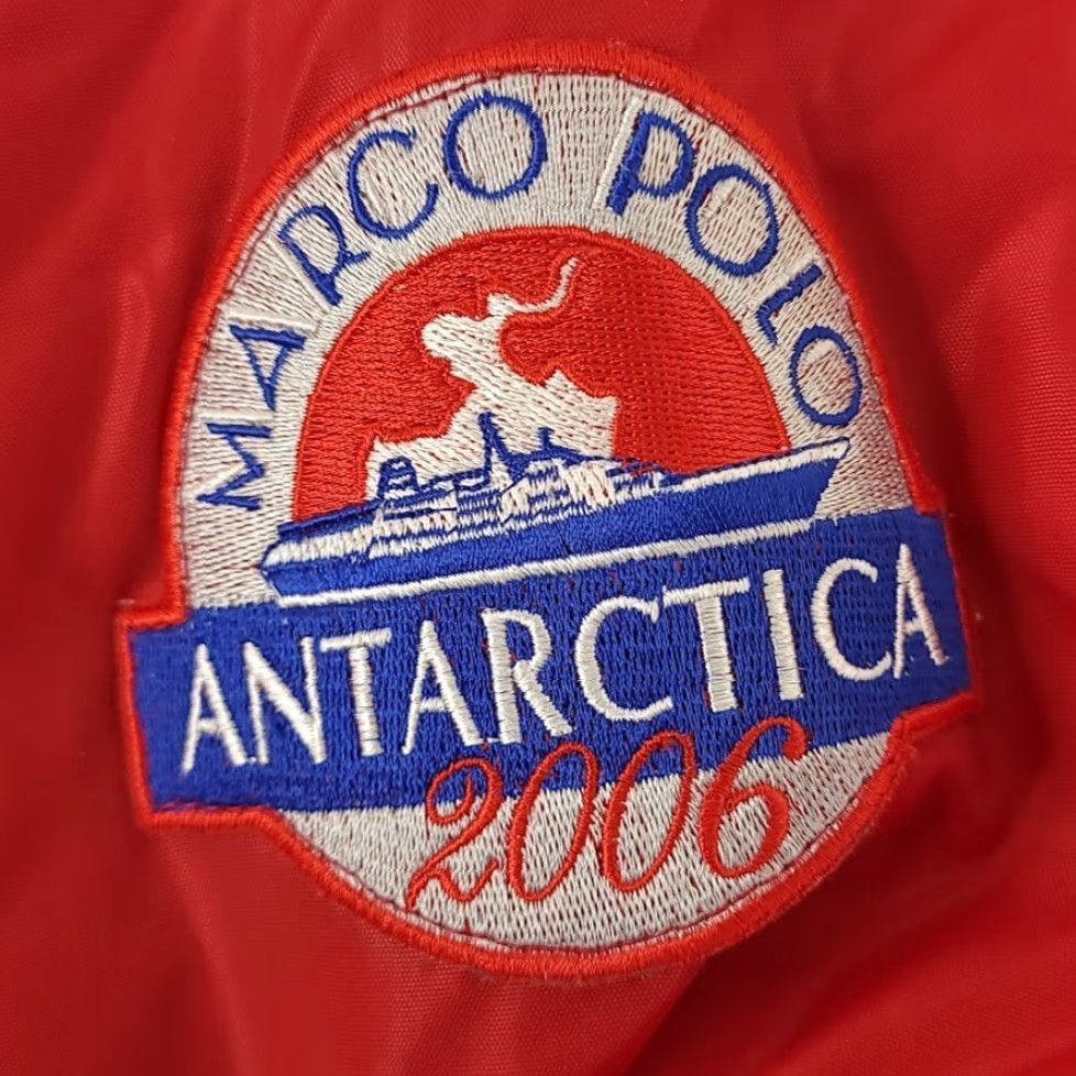 Vintage VINTAGE Orient Lines Marco Polo Antarctica Parka Jacket Mens Size L Red Hooded Zip Nylon Perca No? Size US L / EU 52-54 / 3 - 3 Thumbnail