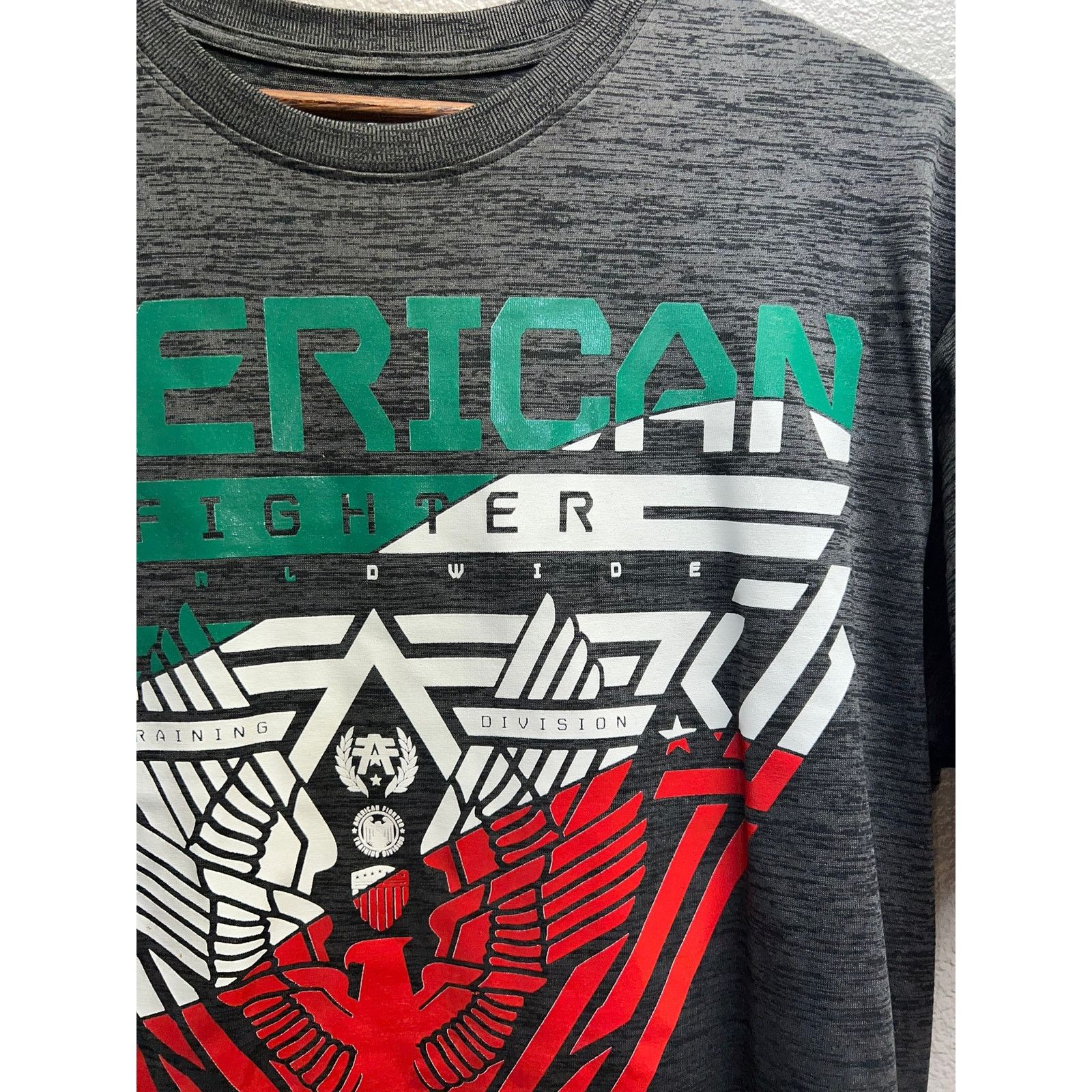 American Apparel American Fighter Shirt Fullerton Gray Red Tee Y2K 2000s Size US L / EU 52-54 / 3 - 4 Thumbnail