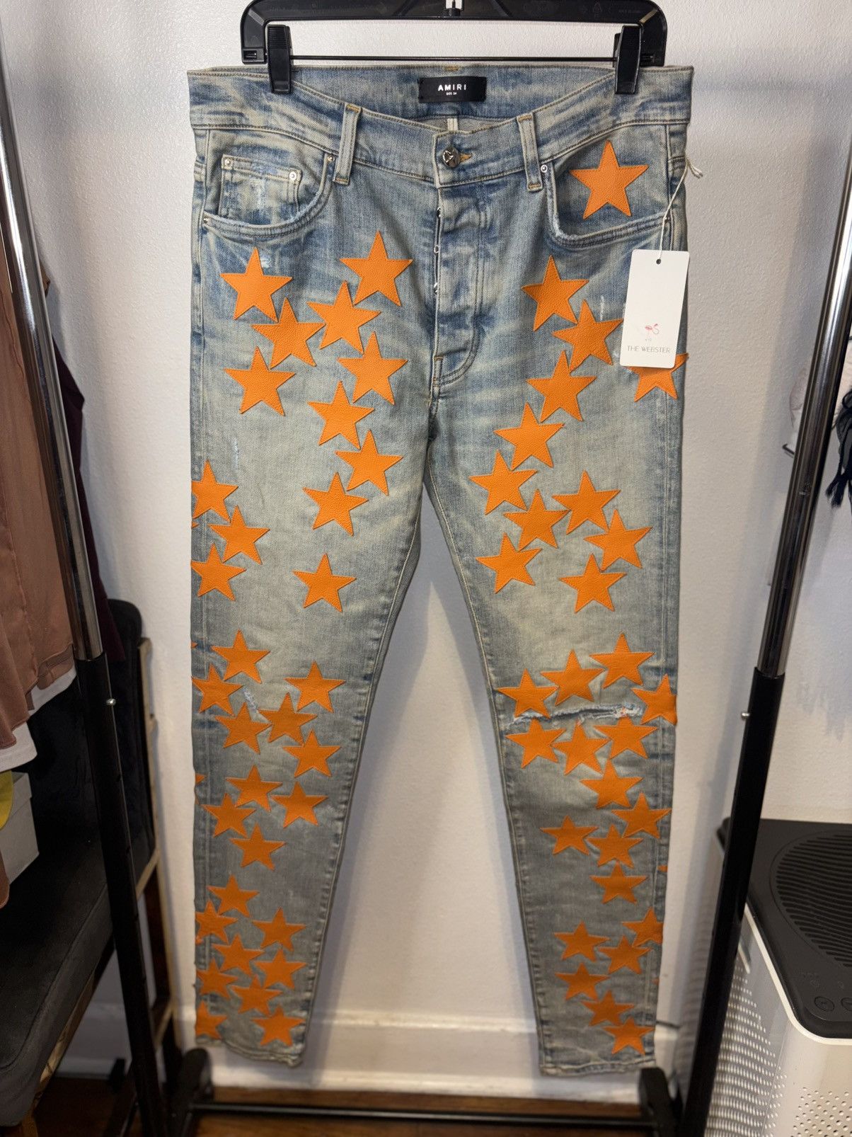 Amiri Amiri X Chemist Collaboration Slim Fit Leather Stars Patch Size US 34 / EU 50 - 2 Thumbnail