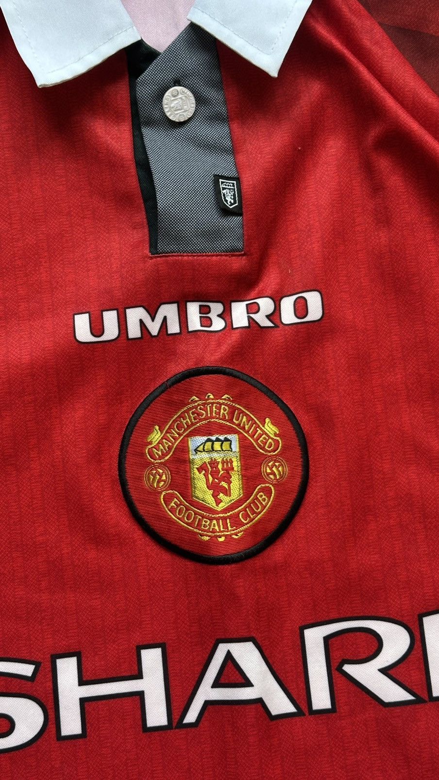 Umbro 1996/98 Umbro Manchester United Vintage Home Soccer Jersey Size US L / EU 52-54 / 3 - 8 Thumbnail