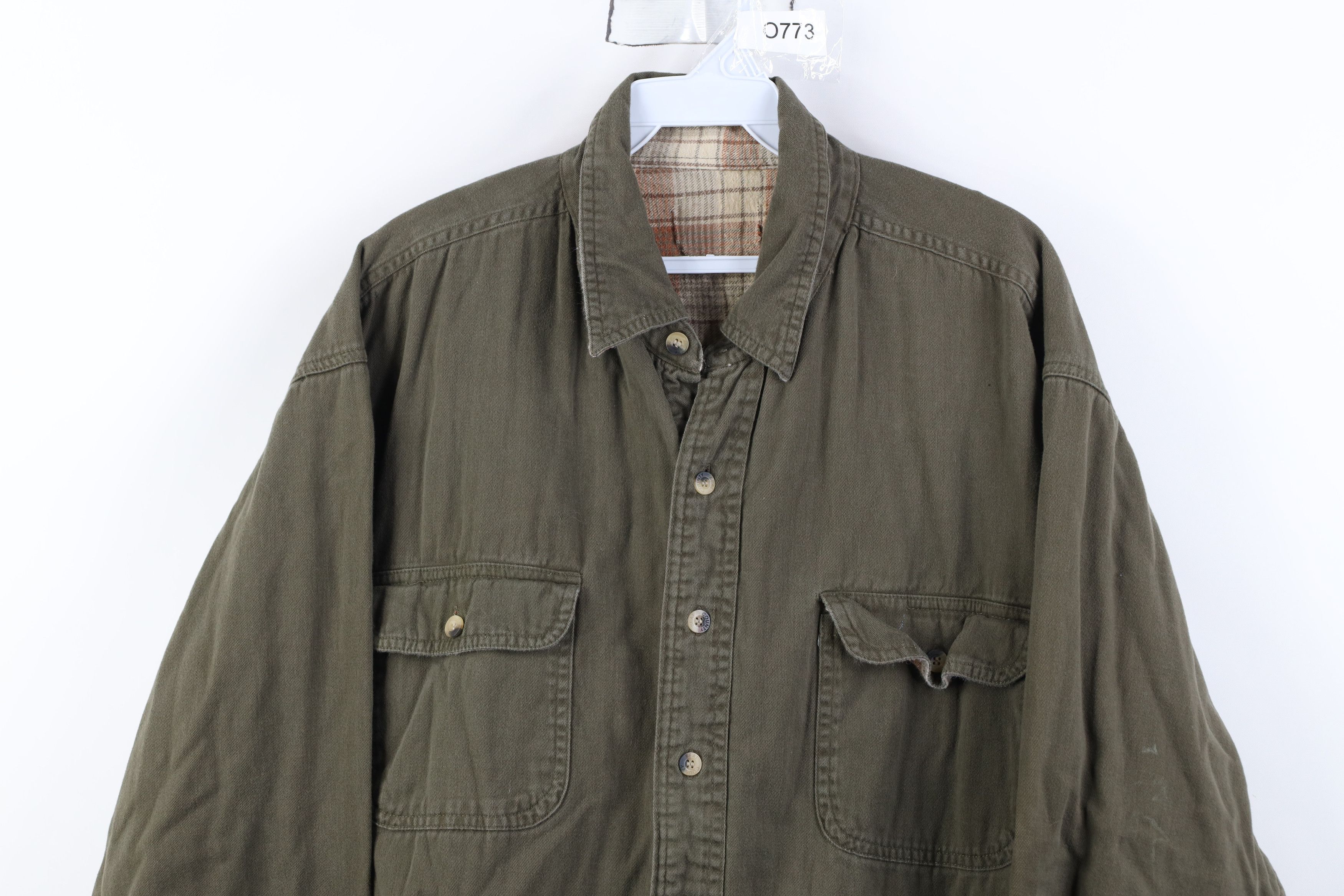 Vintage Vintage 90s Streetwear Lined Twill Button Shirt Jacket Jac Size US XL / EU 56 / 4 - 2 Thumbnail