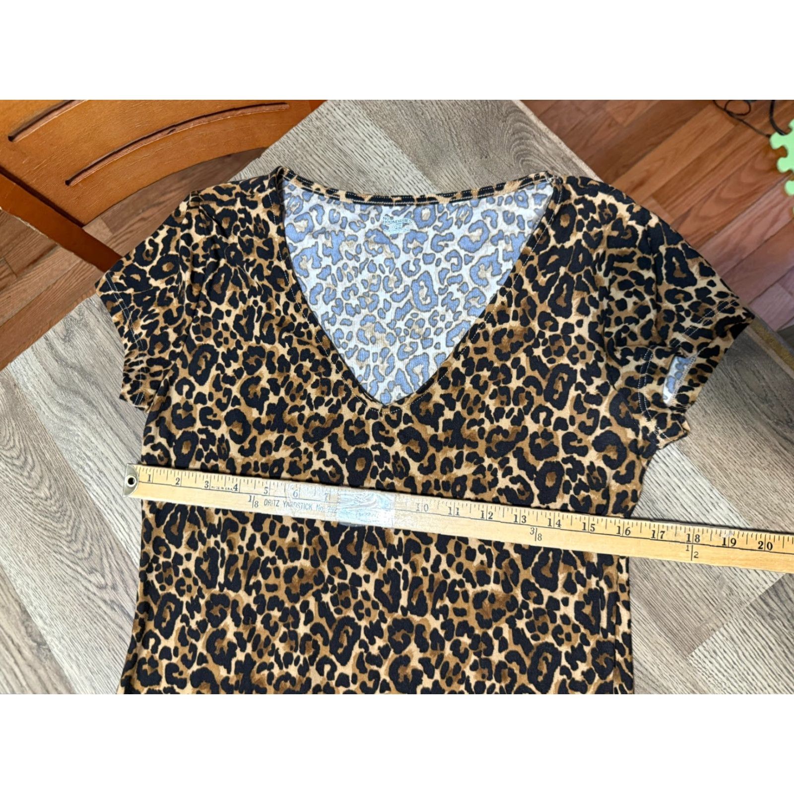 Vintage No Boundaries Dress Black Cheetah Print Short Sleeve V-Neck T-Shirt Dress Womens Large Size 36" / US 14 / IT 50 - 3 Thumbnail