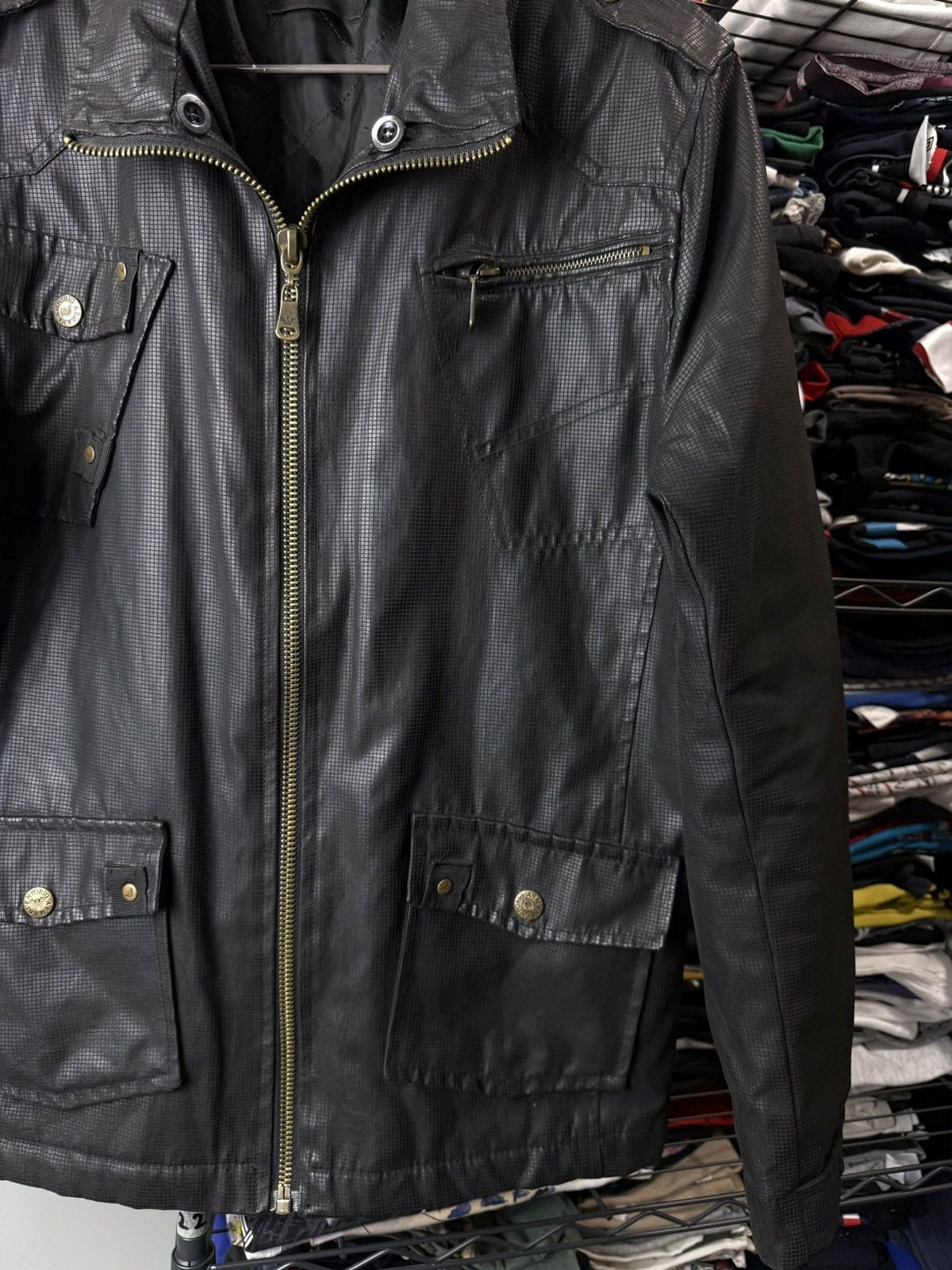 Vintage Emporio Armani Archive Coated Jacket Leather Style