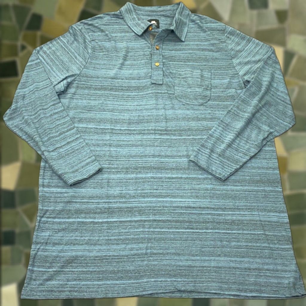 Vintage Winston Mens Polo Shirt 2XLT Blue Striped Long Sleeve Collared Cotton Polyester NWT Western Style Shirt Size US XXL / EU 58 / 5 - 1 Thumbnail