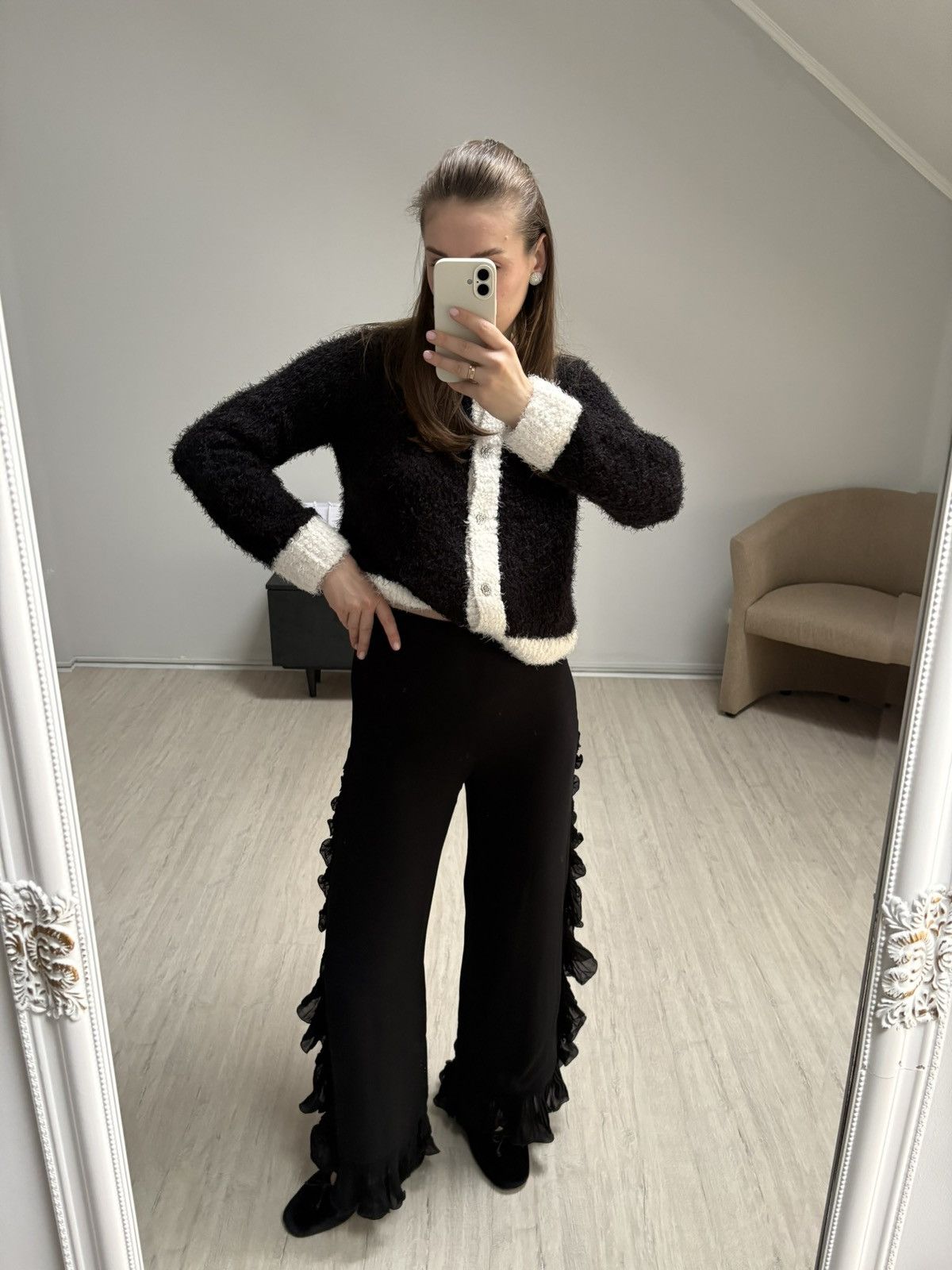 Iceberg ICEBERG Ruffle Trim Leg Pants Trousers 100% Viscose Size 42 Size 28" / US 6 / IT 42 - 20 Thumbnail