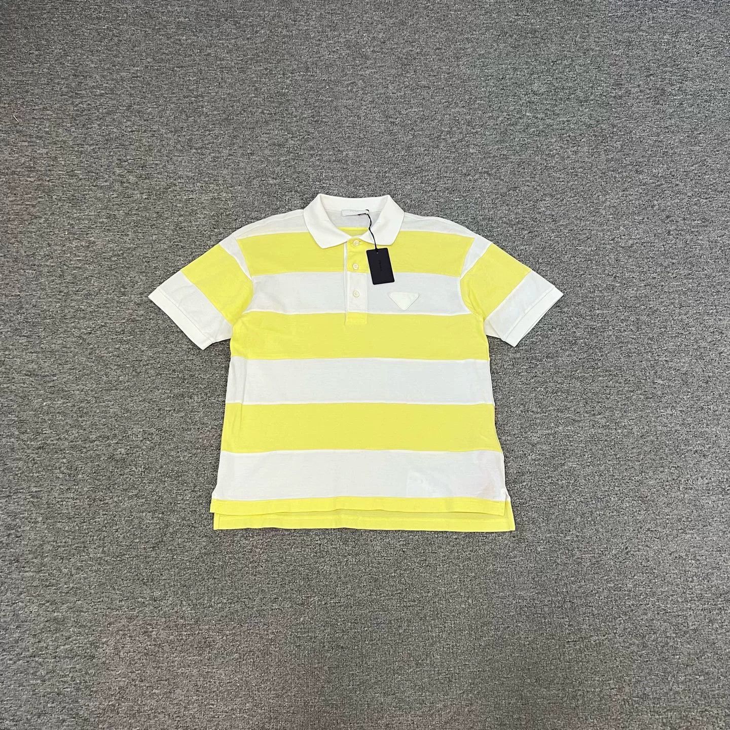 Prada Prada Triangle Logo Striped Short-Sleeve Polo Size US S / EU 44-46 / 1 - 1 Thumbnail