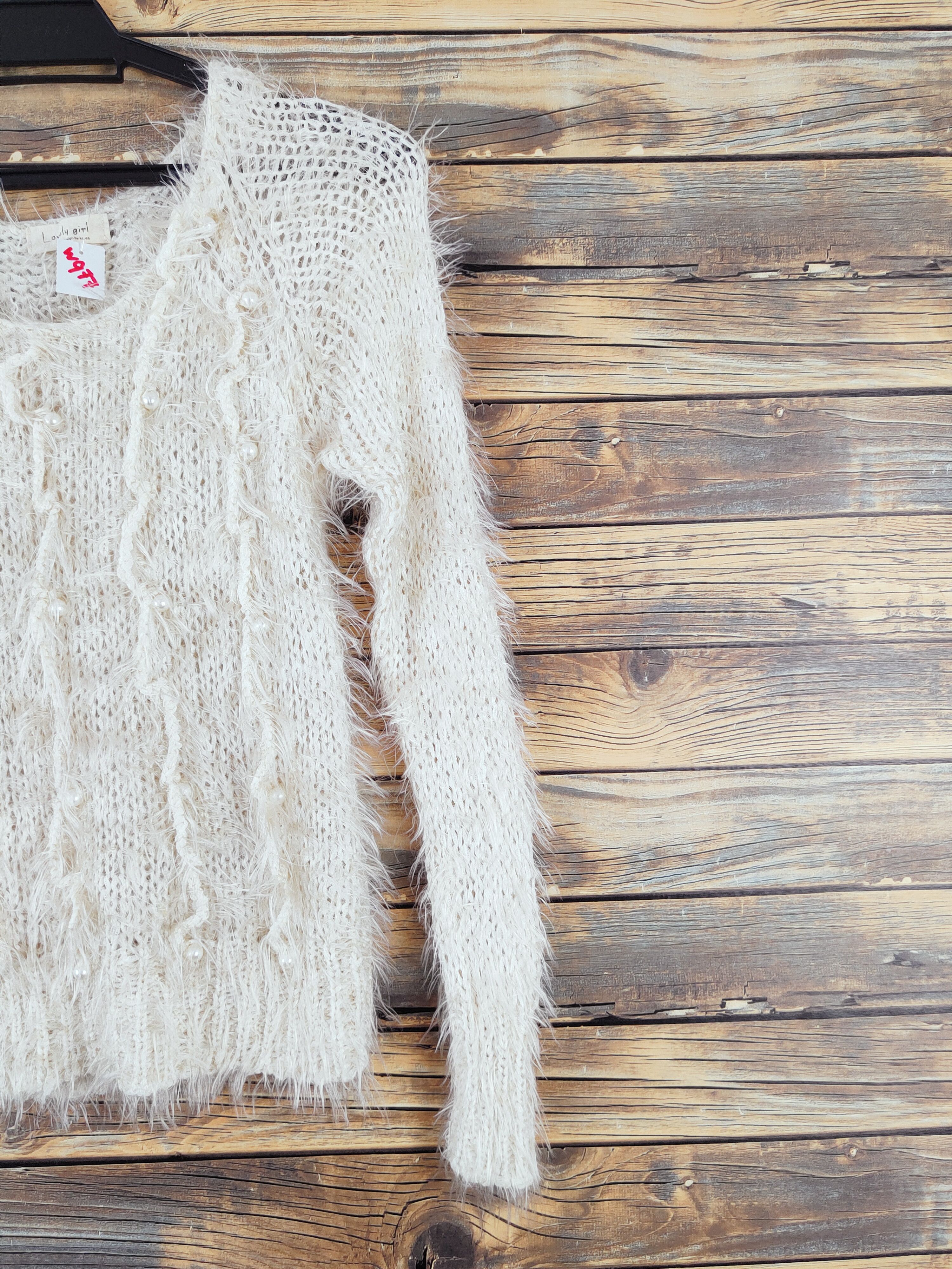 Japanese Brand × Vintage Lovely Girl Beige Shang Shaggy Fur Mohair Knitwear #W977 Size S / US 4 / IT 40 - 5 Thumbnail